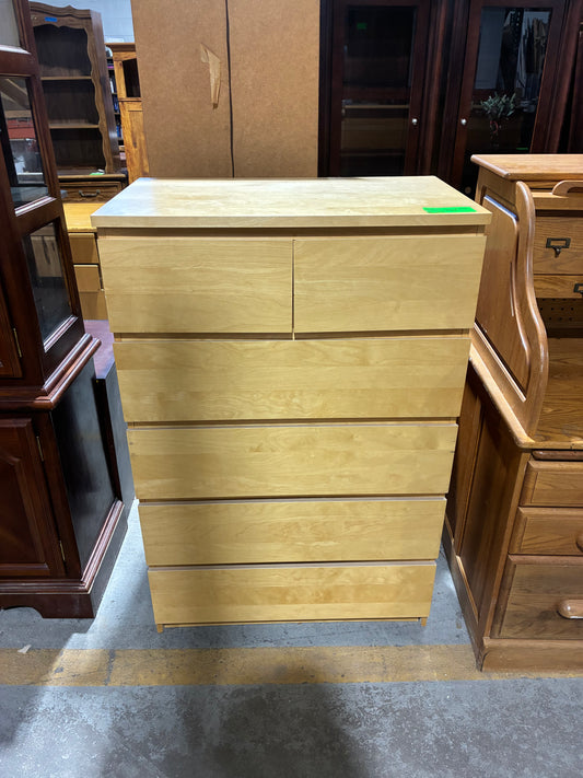 Modern Light Wood Six-Drawer Chest