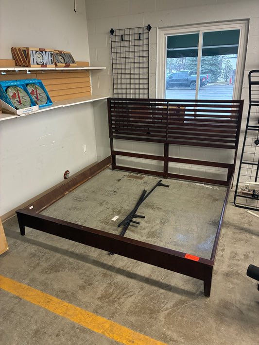 Dark Wood King Size Bed Frame