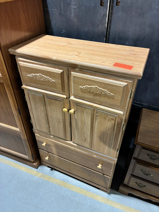 Wood Storage Cabinet with Interior Shelving and Drawers