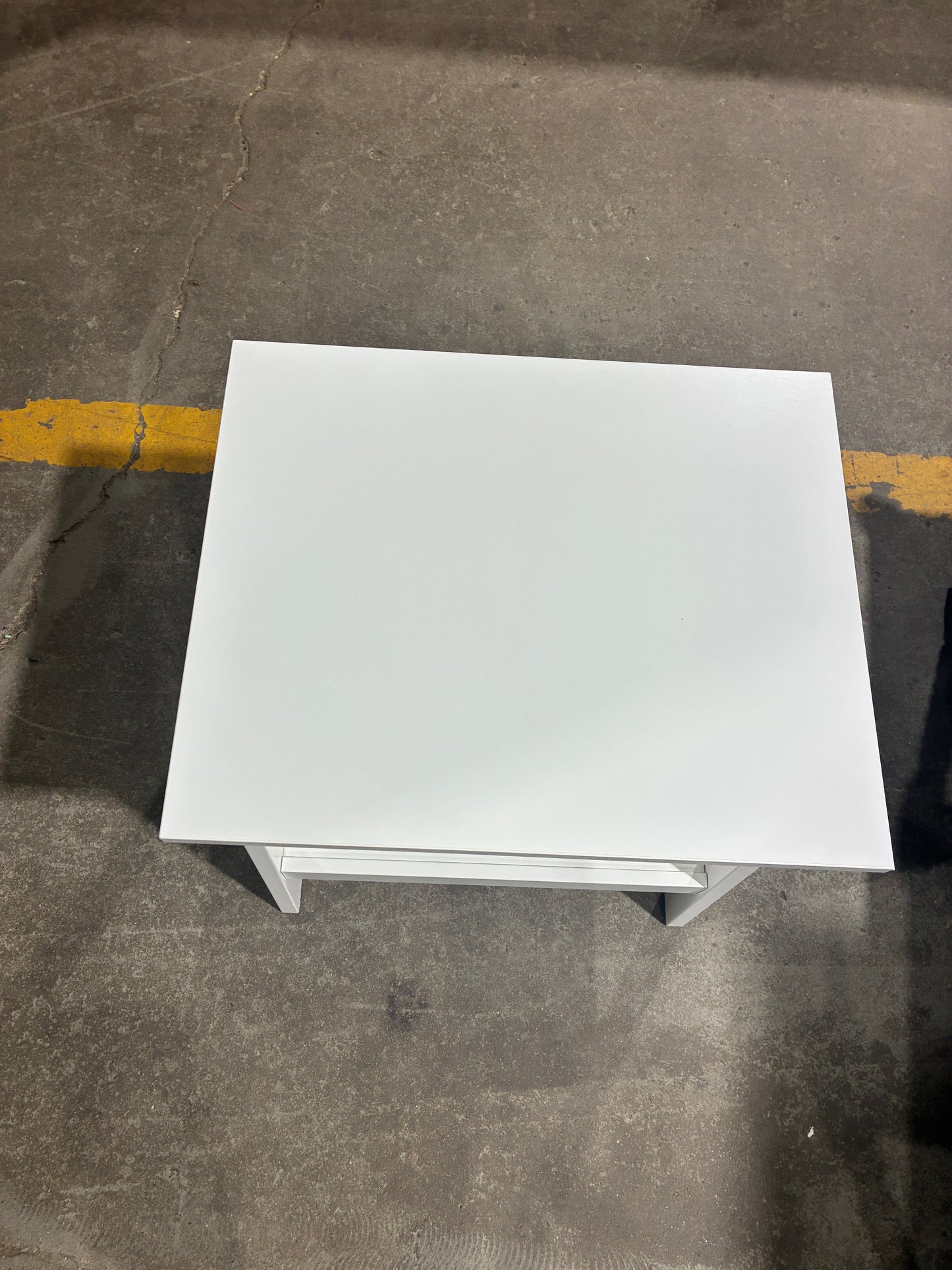 White End Table with Lower Shelf