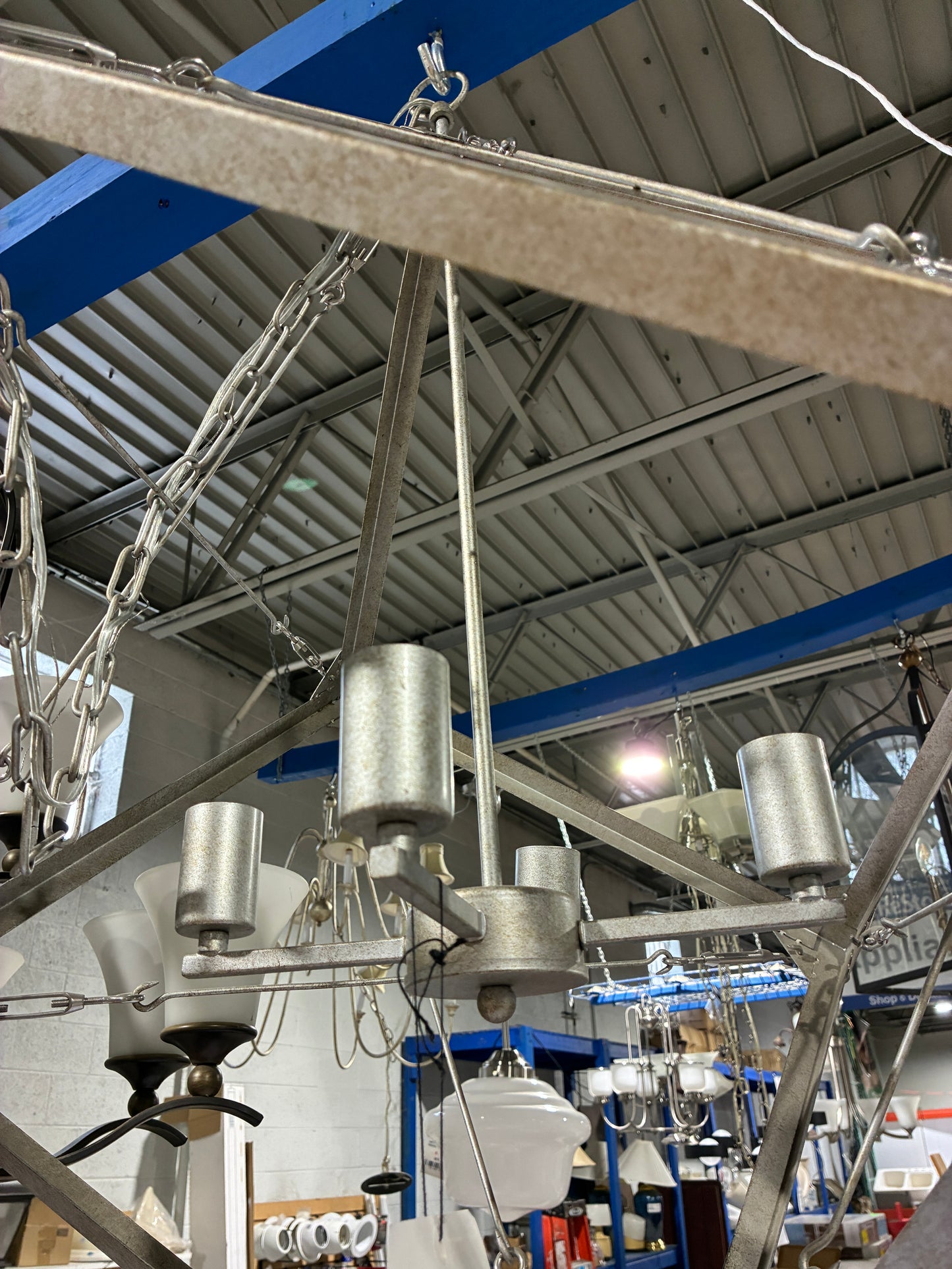 Large Geometric Metal Pendant Chandelier