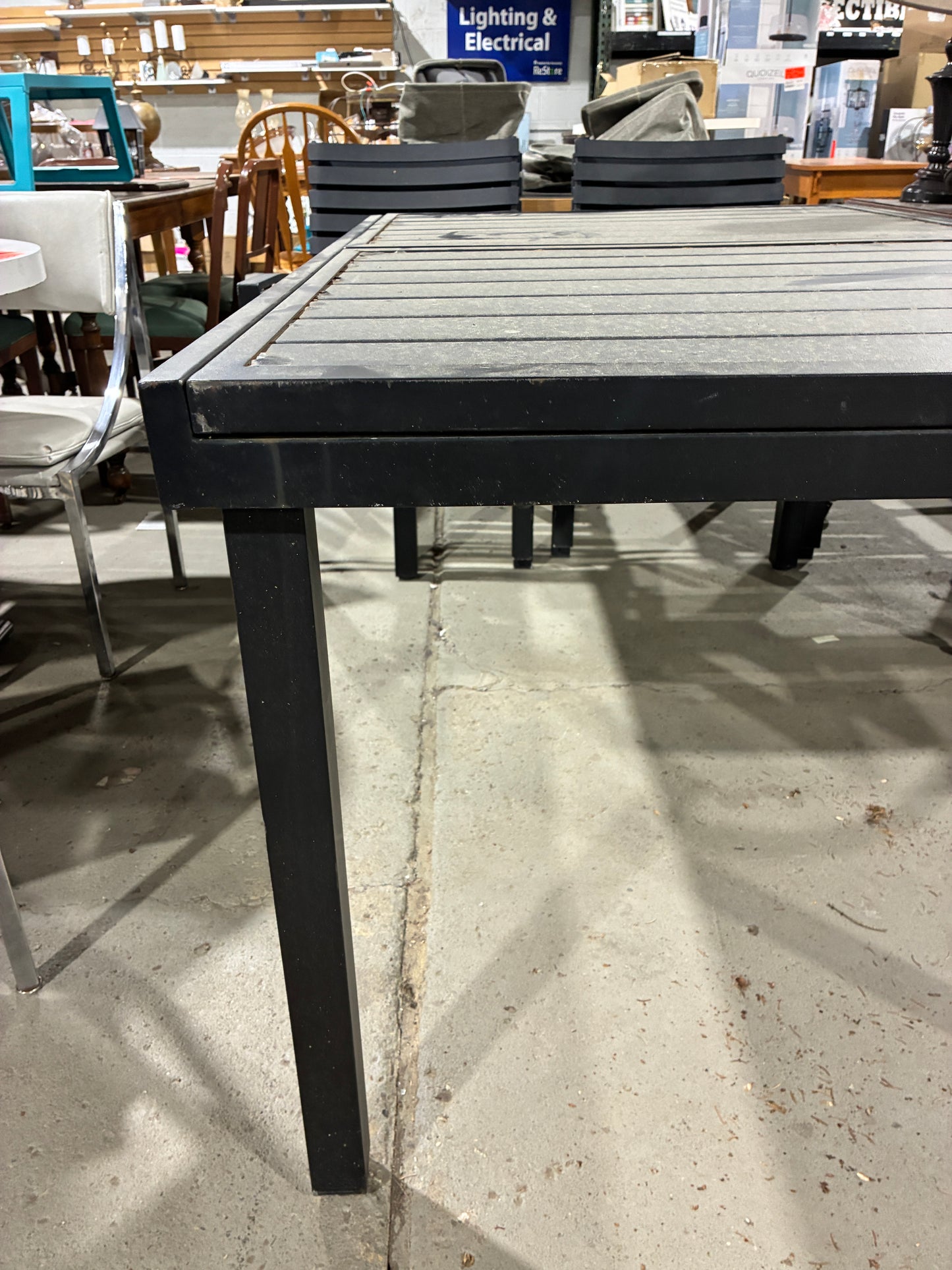 Black Outdoor Patio Dining Set with 4 Chairs