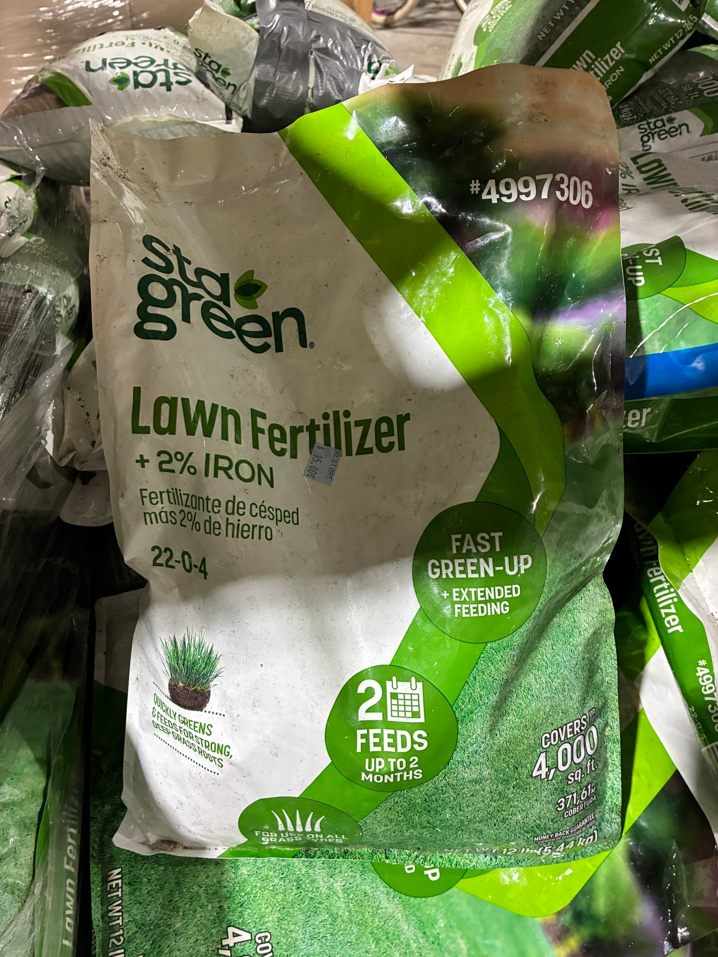 Sta Green Lawn Fertilizer + 2% Iron (12 lb Bags)