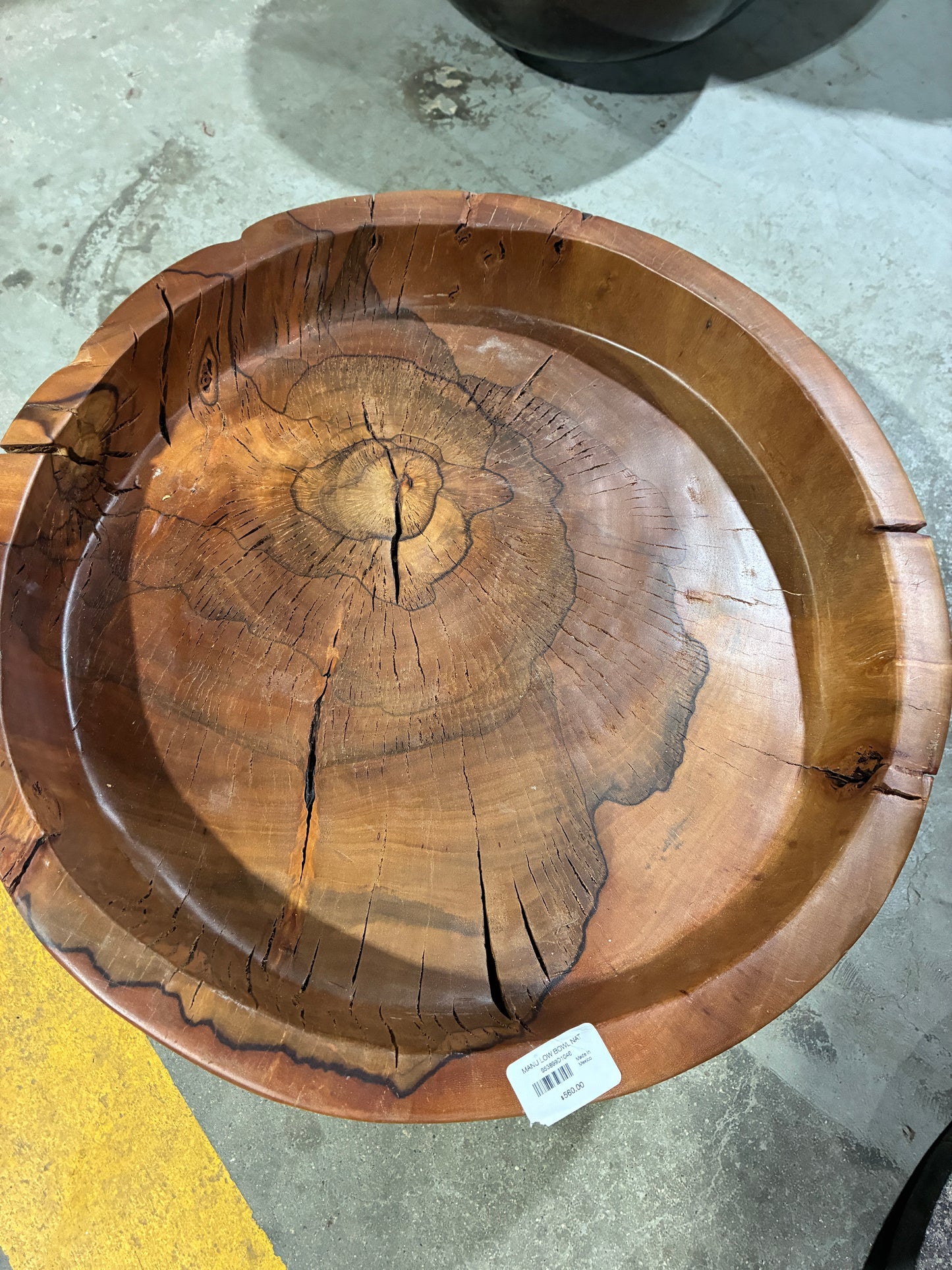 Arhaus Manu Natural Wood Low Bowl