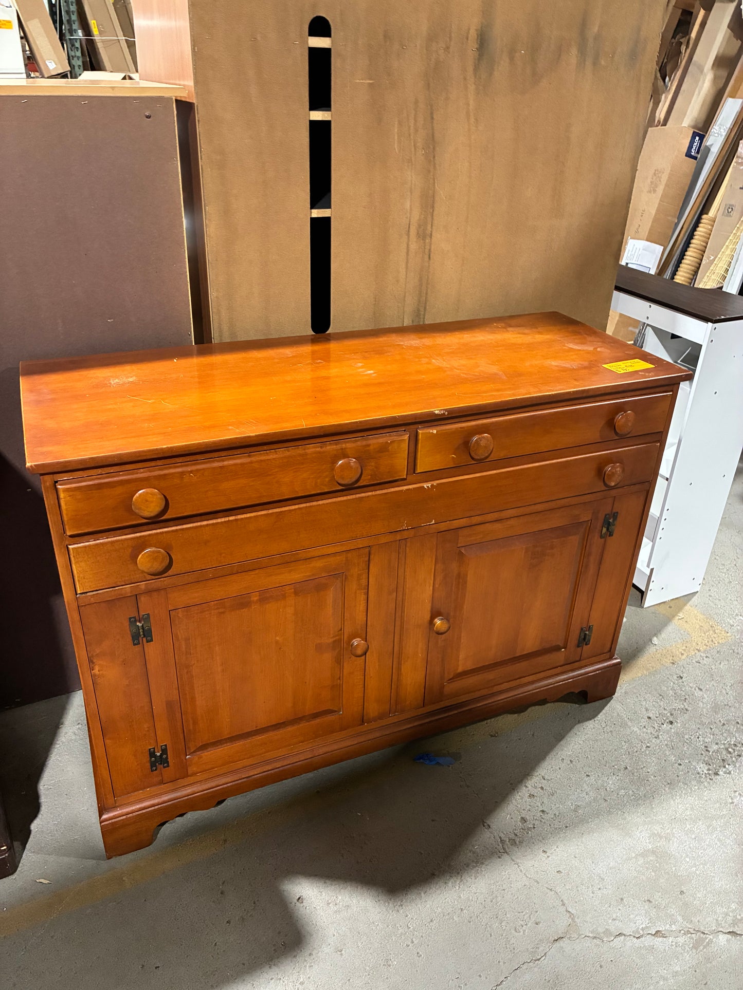 Traditional Cherry Finish Sideboard Buffet Cabinet