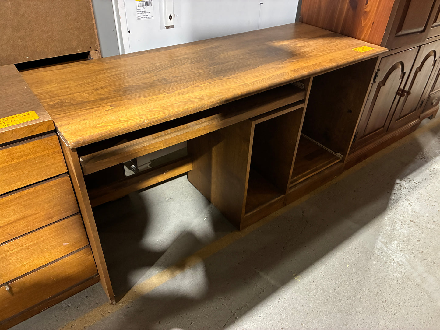 Vintage Wood Computer Desk with Pull-Out Keyboard Tray