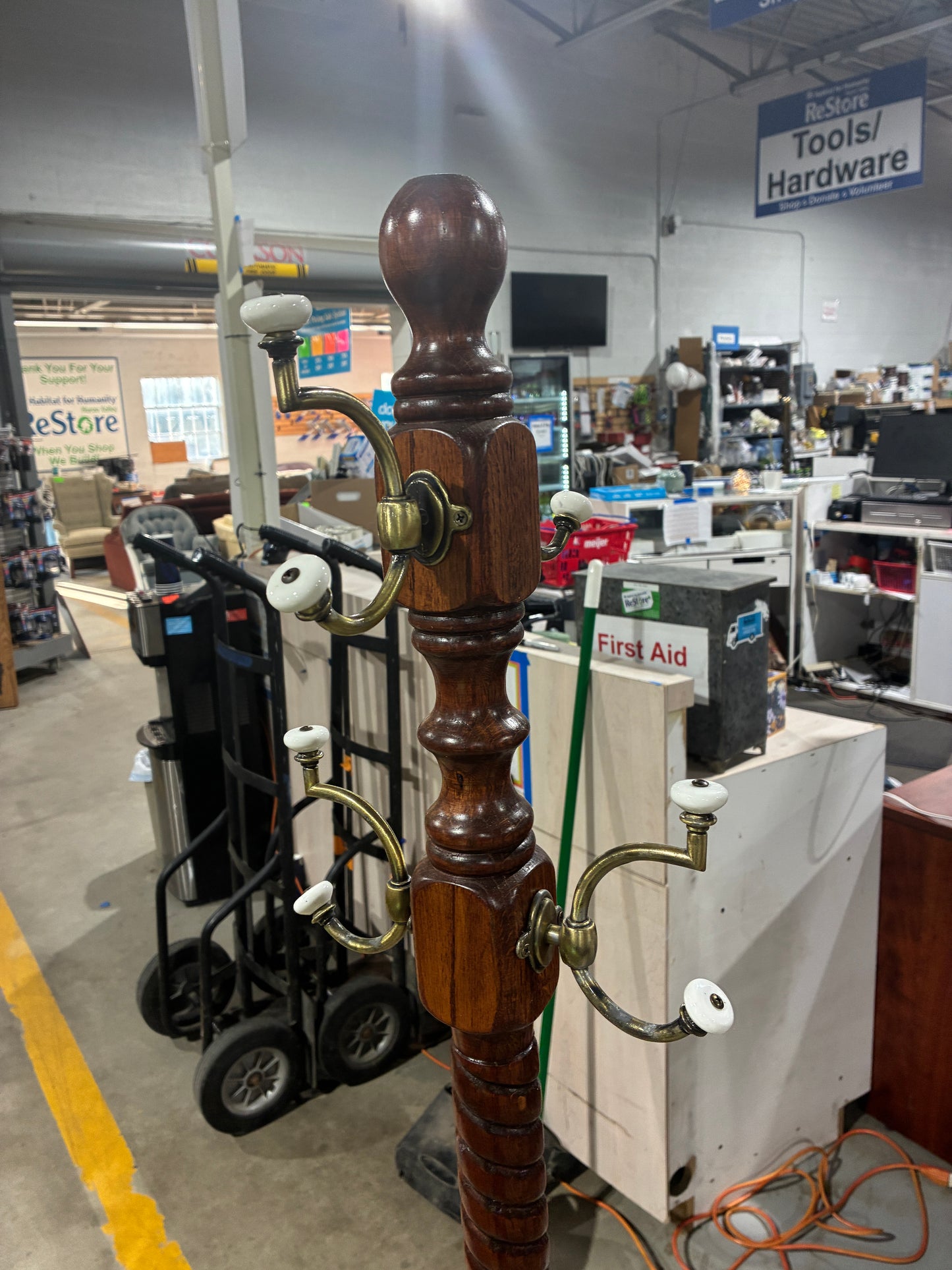 Vintage Solid Wood Coat Rack