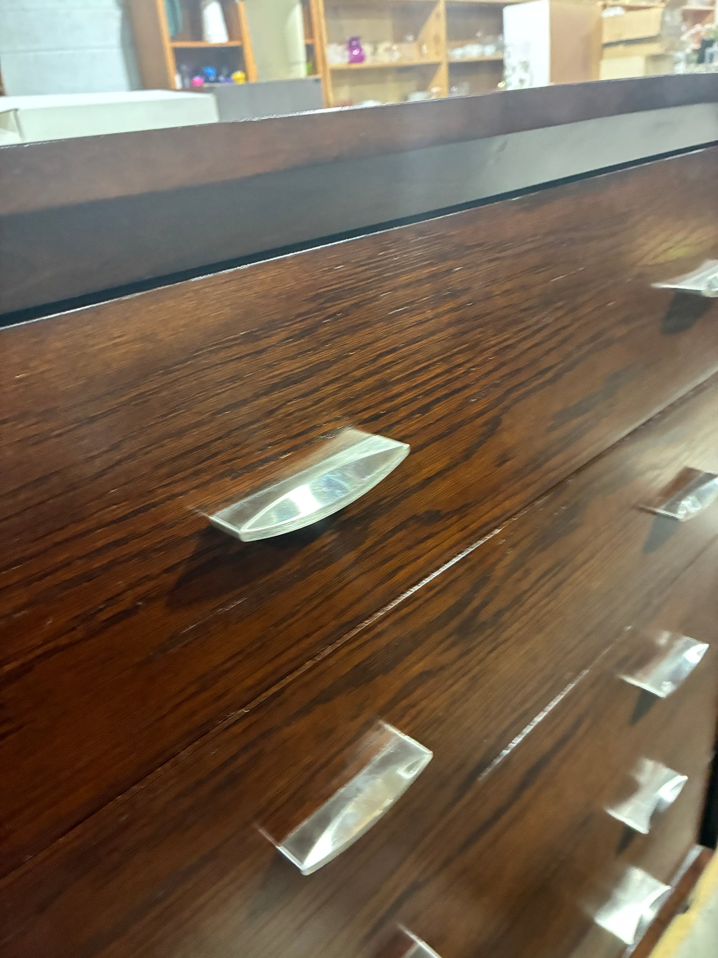 Modern Dark Wood 5-Drawer Chest