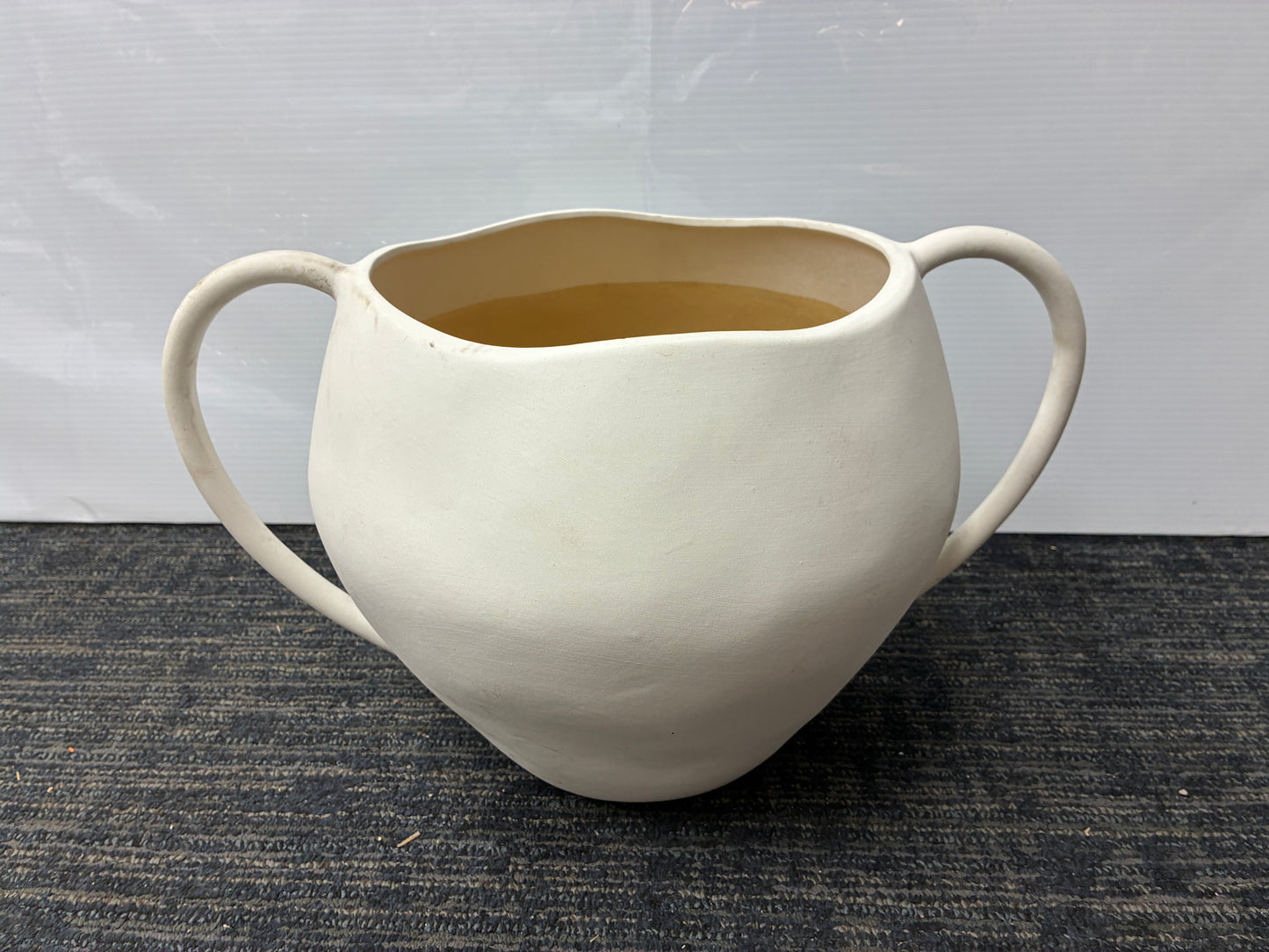 Arhaus Calixte Double Handle Decorative Ceramic Vessel