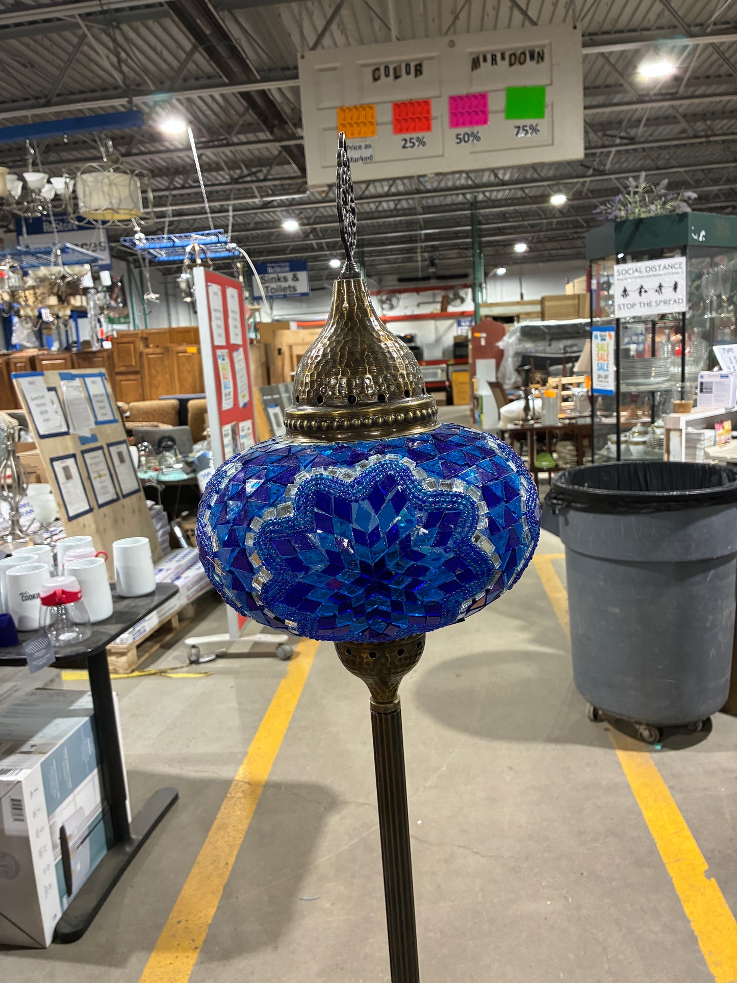 Blue Turkish Mosaic Floor Lamp