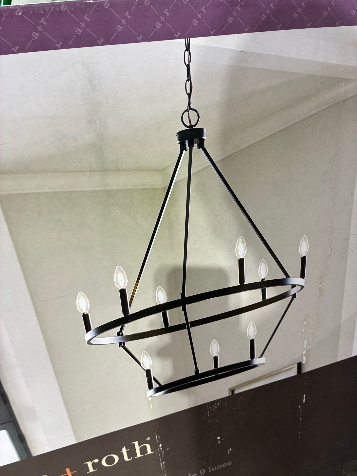 Allen + Roth Williamsburg 9-Light Chandelier – Matte Black