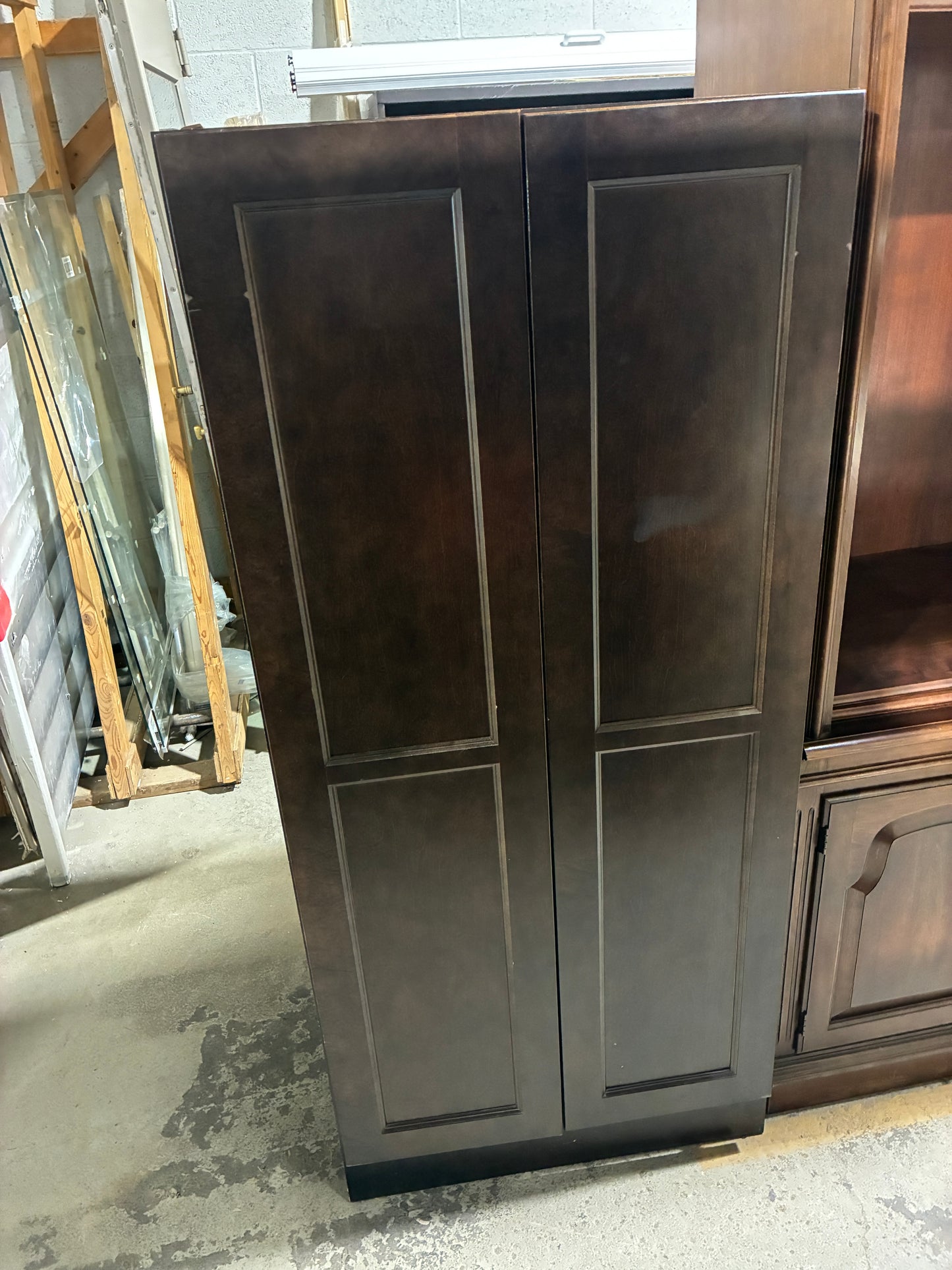 Espresso Hall Tree Storage Cabinet