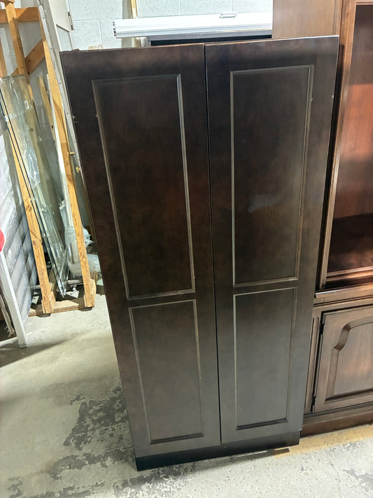Espresso Hall Tree Storage Cabinet