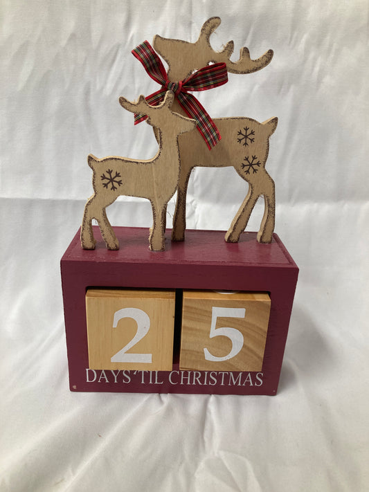 Wooden Christmas Countdown Block Calendar