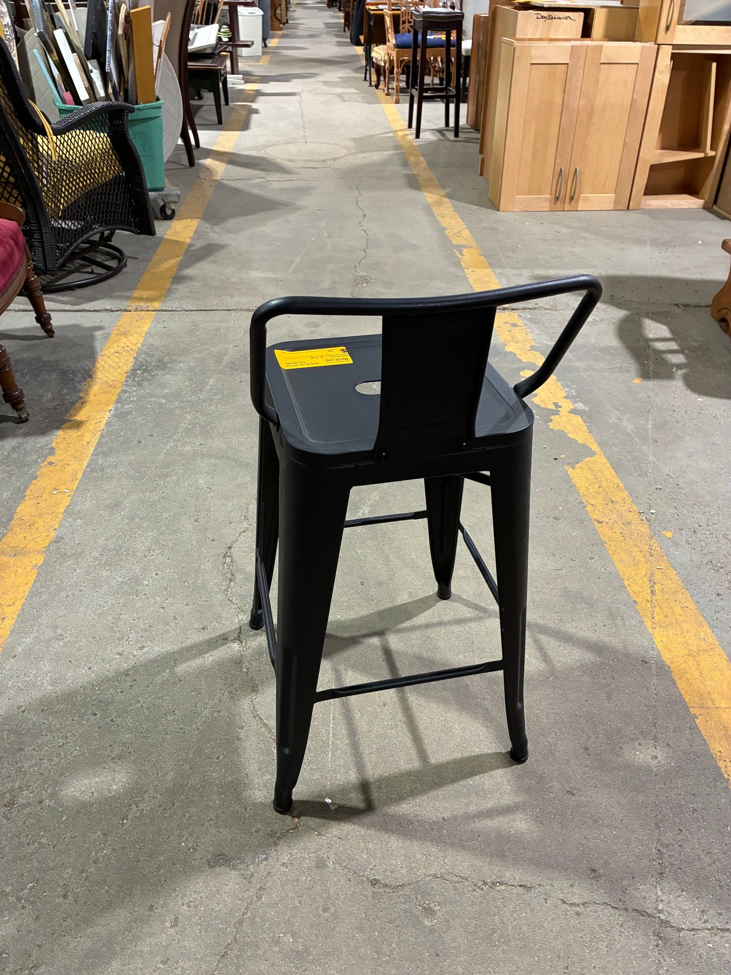 Black Industrial Metal Counter Stool