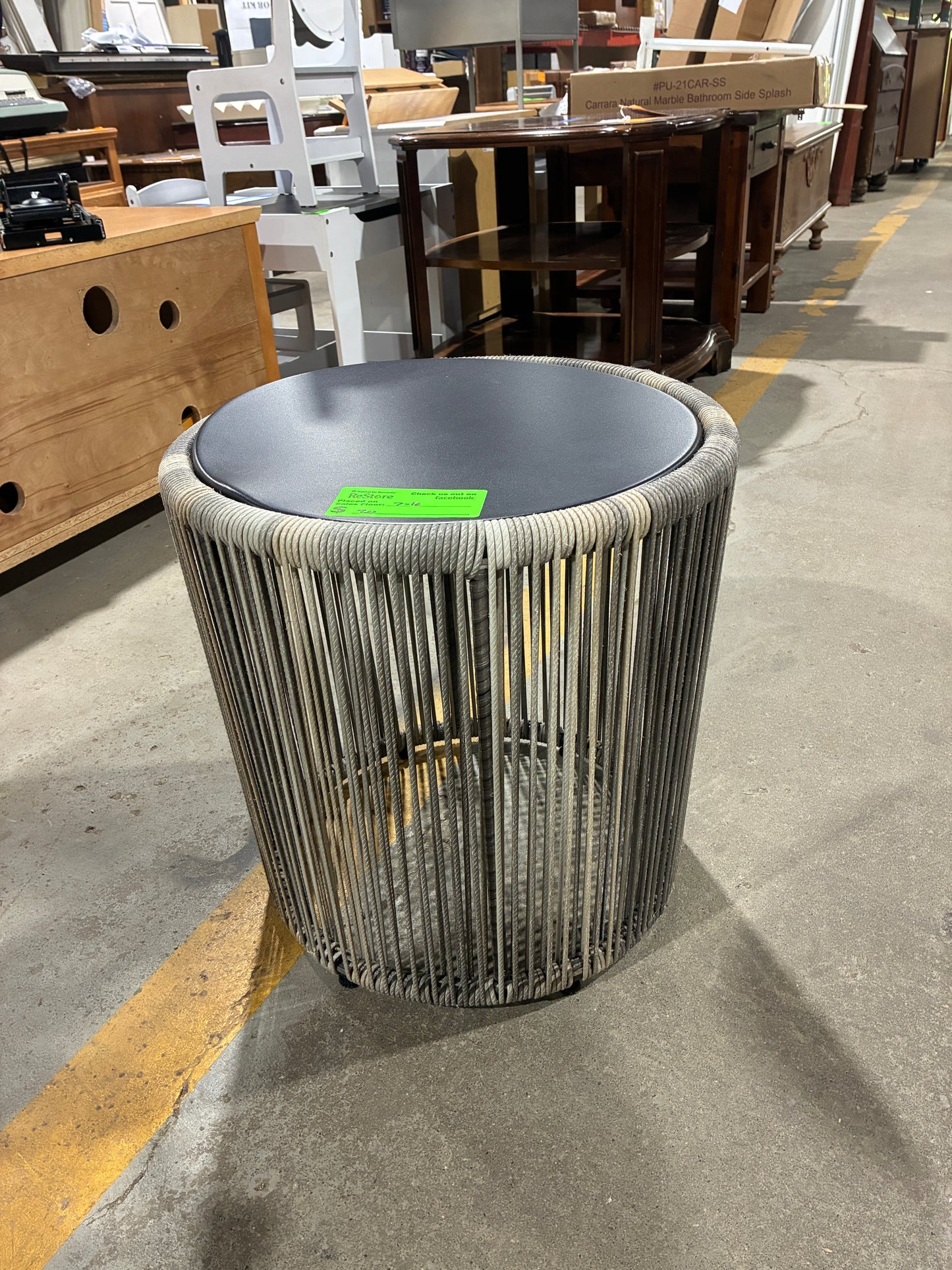 Modern Gray Rope Accent Table
