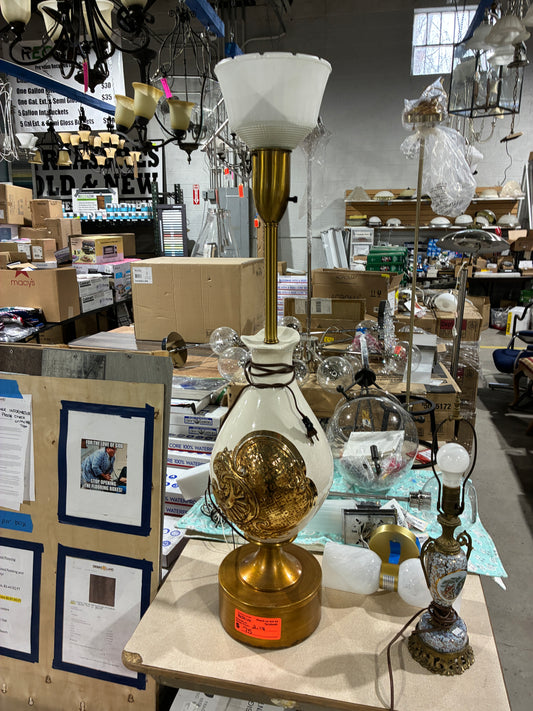 Rembrandt Lamps Vintage Table Lamp with Glass Shade