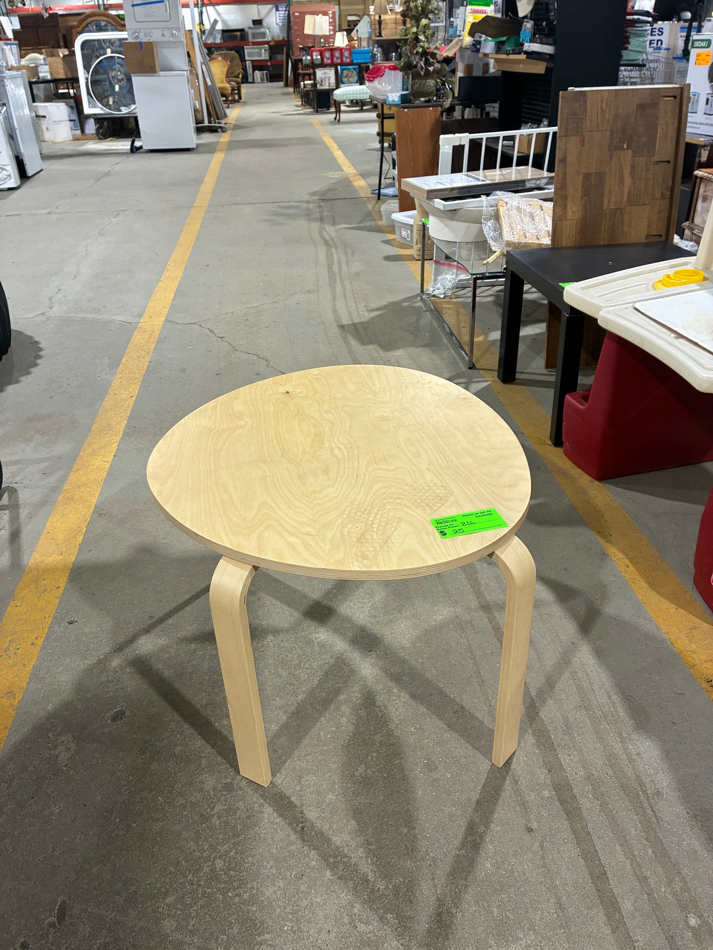Light Wood Round Accent Table