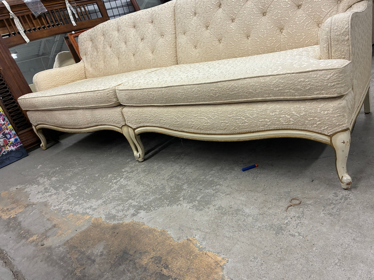 Vintage Cream Tufted Sectional Sofa