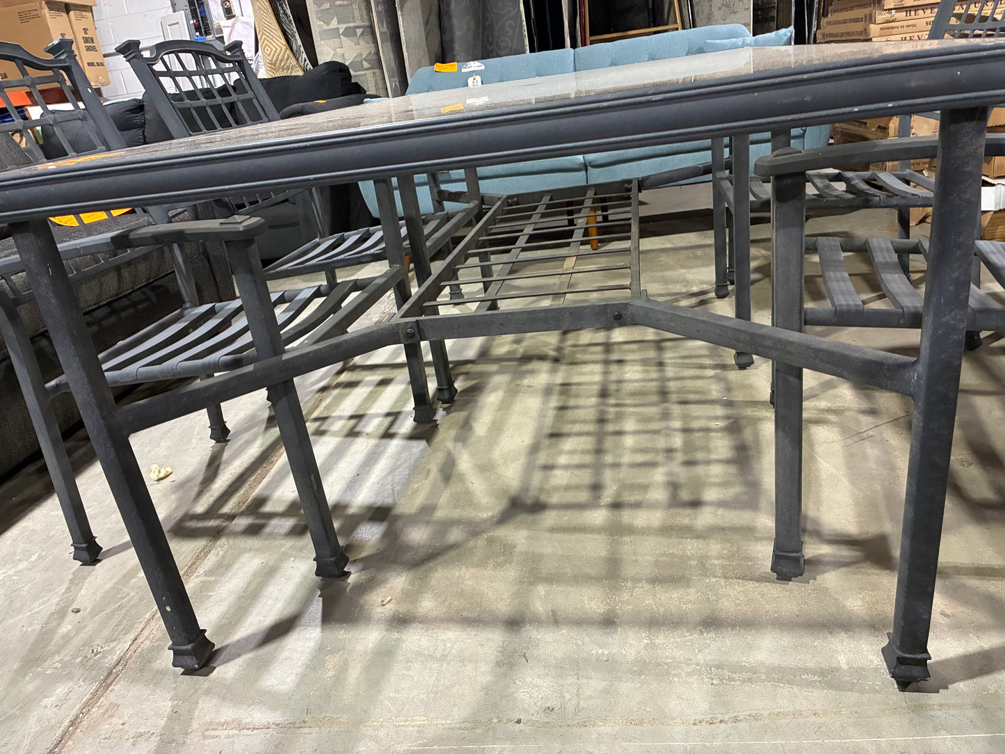 Black Metal Patio Dining Set with 4 Chairs
