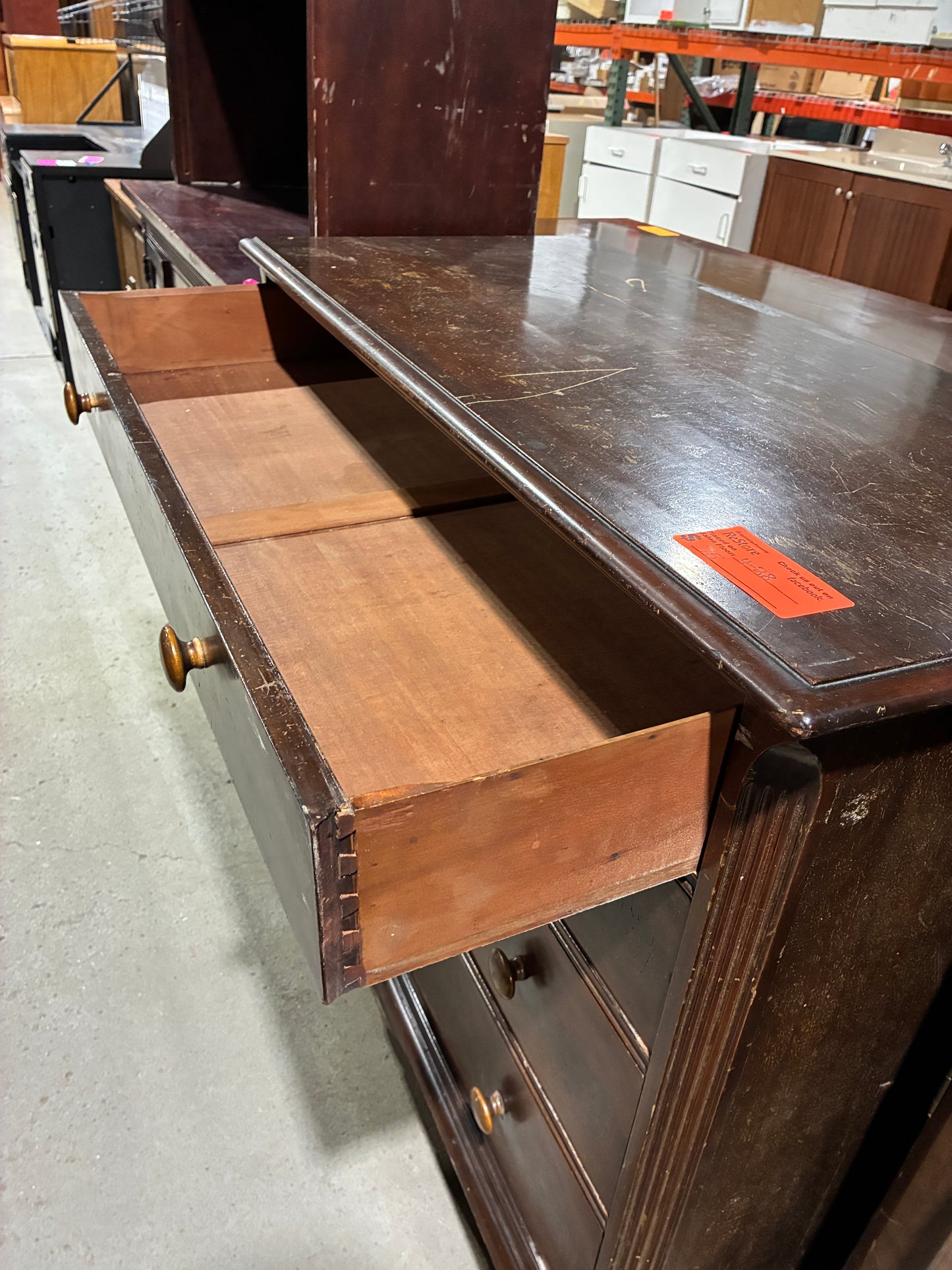 Vintage Wood 4-Drawer Dresser