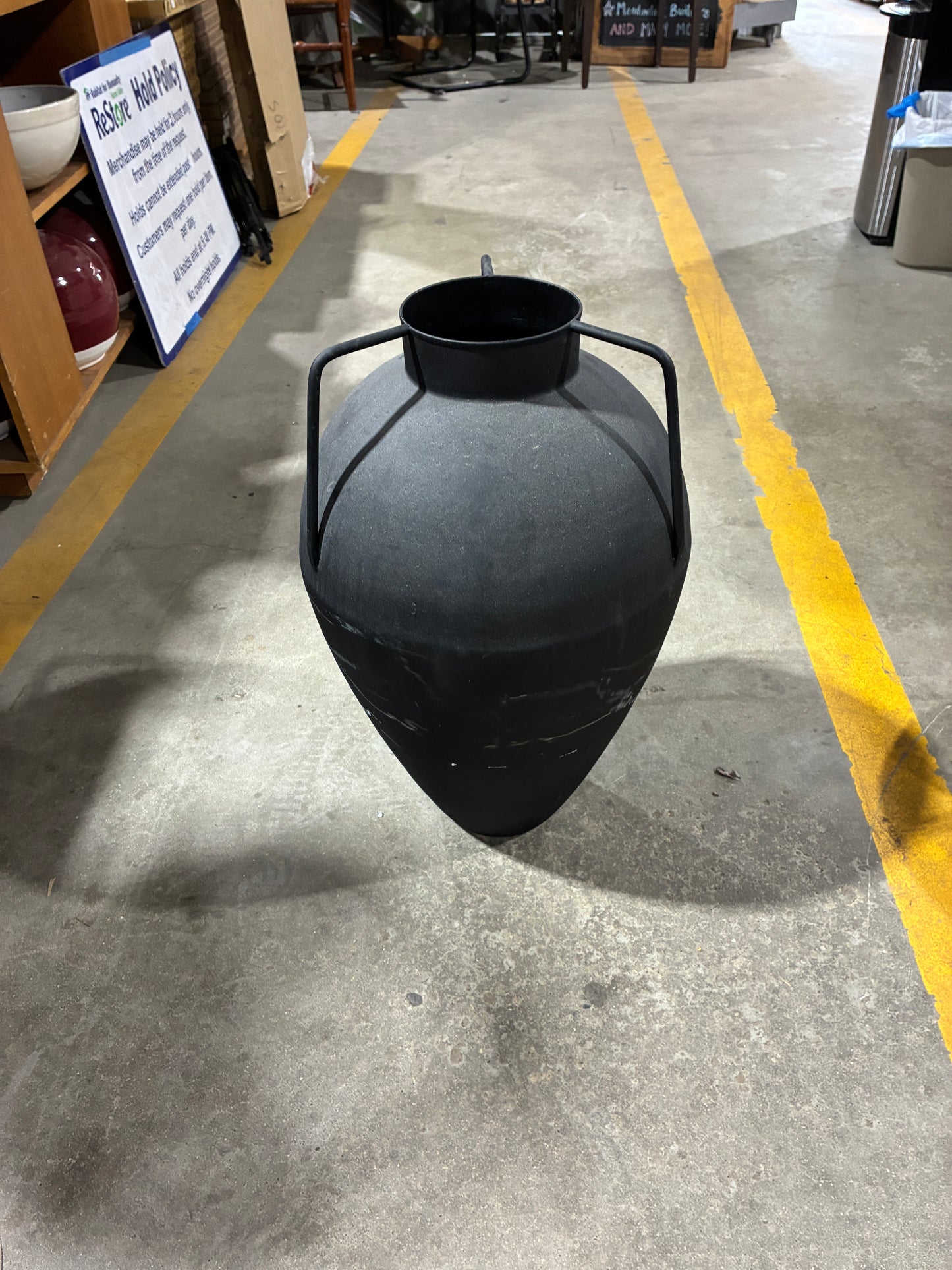 Modern Black Metal Floor Vase
