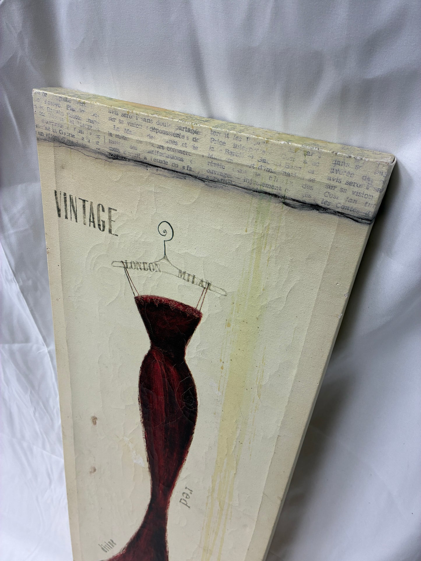 Vintage Dress Canvas Wall Art (12" x 36")