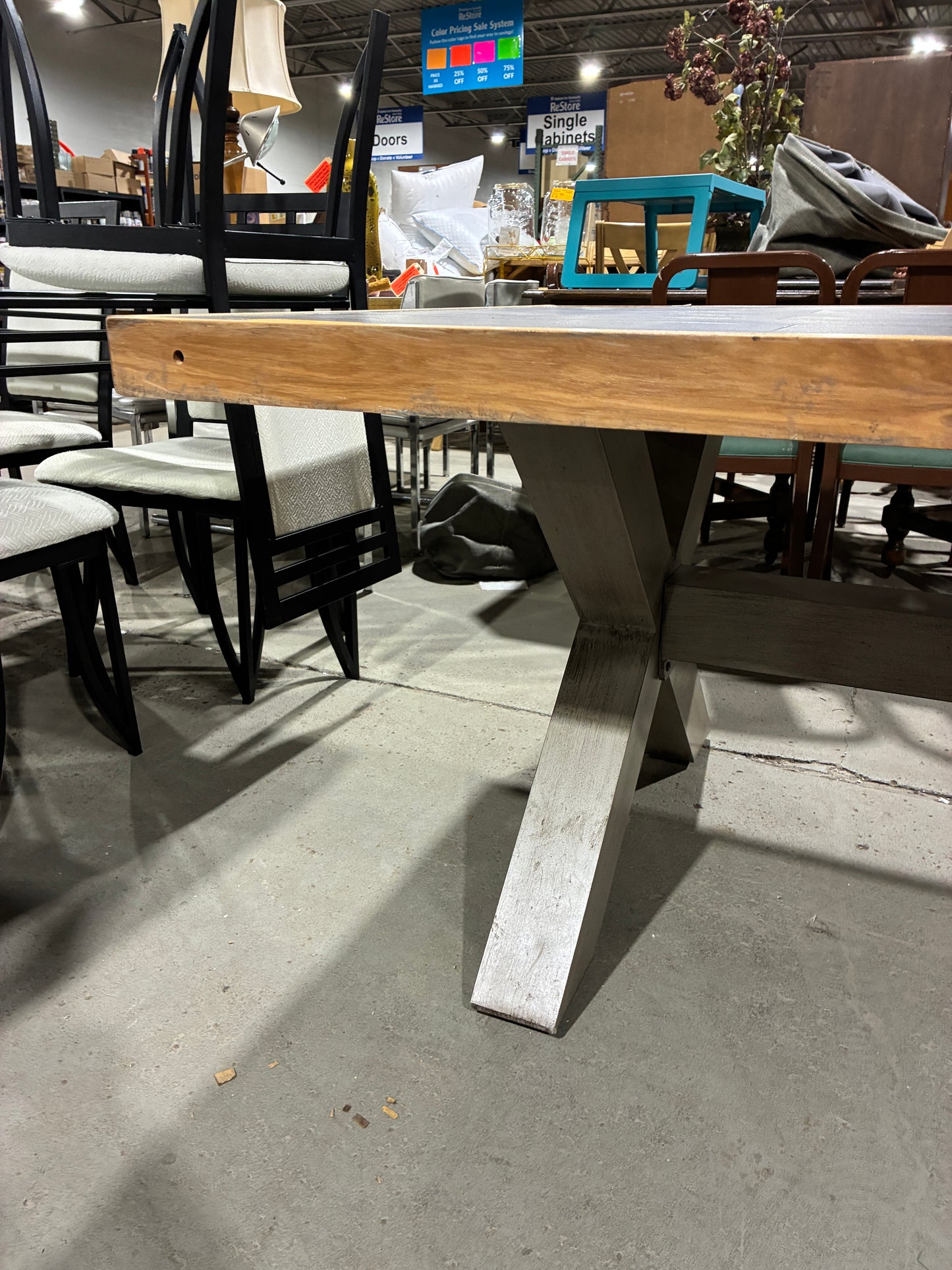 Modern Dining Table with Tile-Style Top