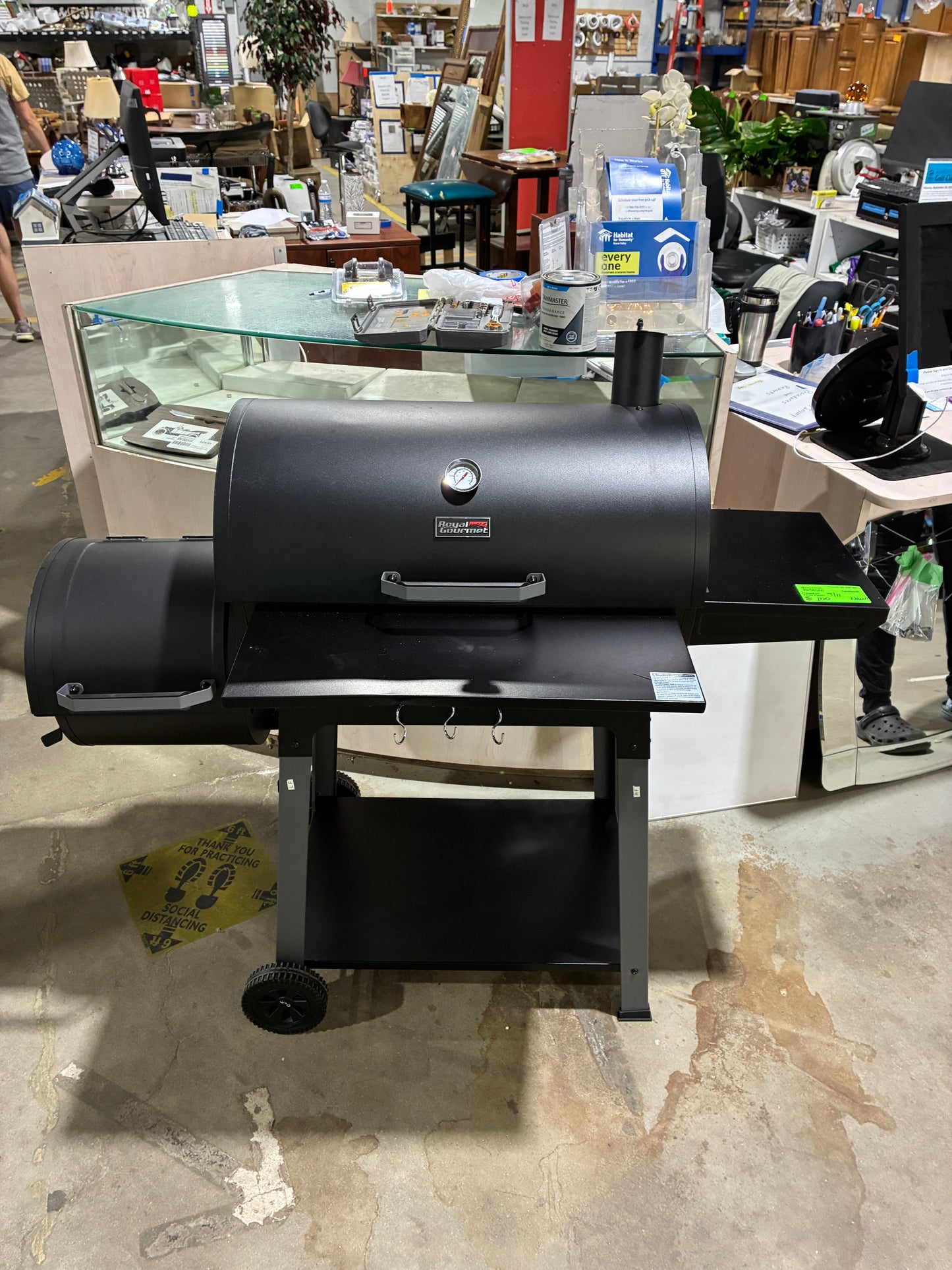 Royal Gourmet Barrel Charcoal Grill with Offset Smoker