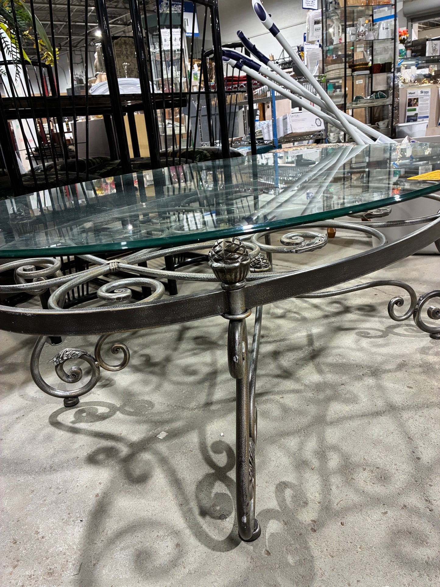 Oval Glass Top Coffee Table