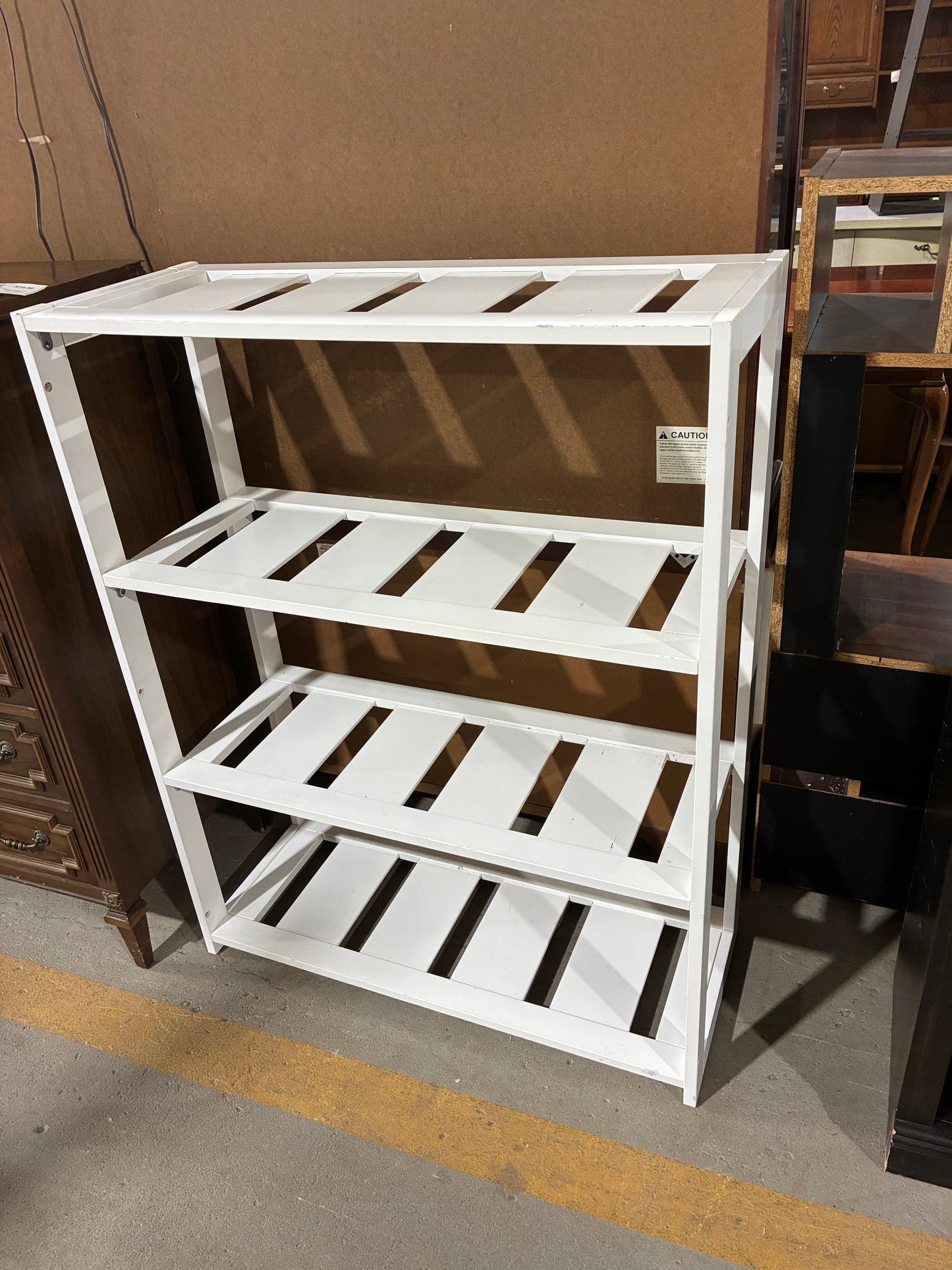 White 4-Tier Shoe Rack