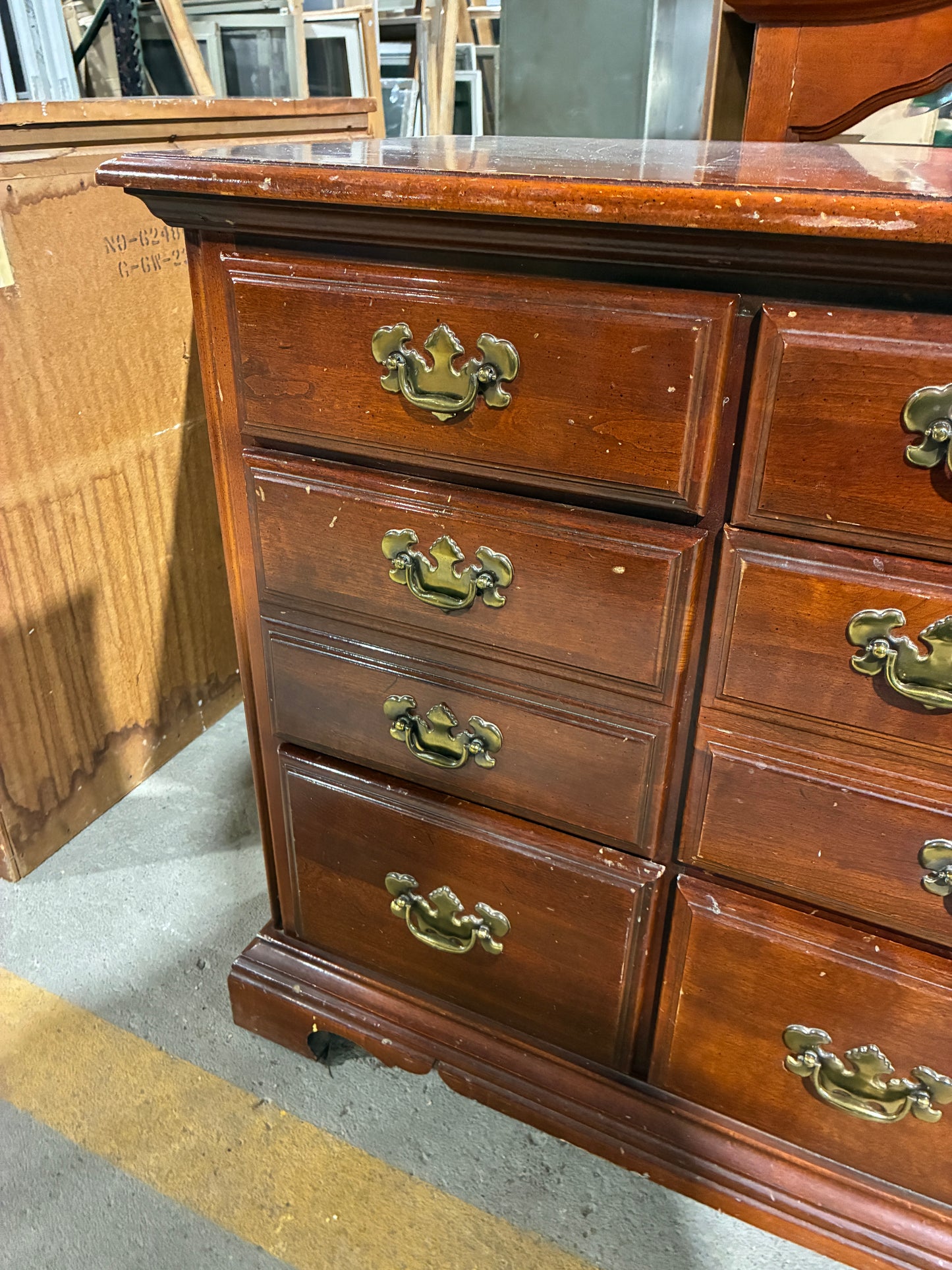 American Drew Wooden Dresser with Mirror