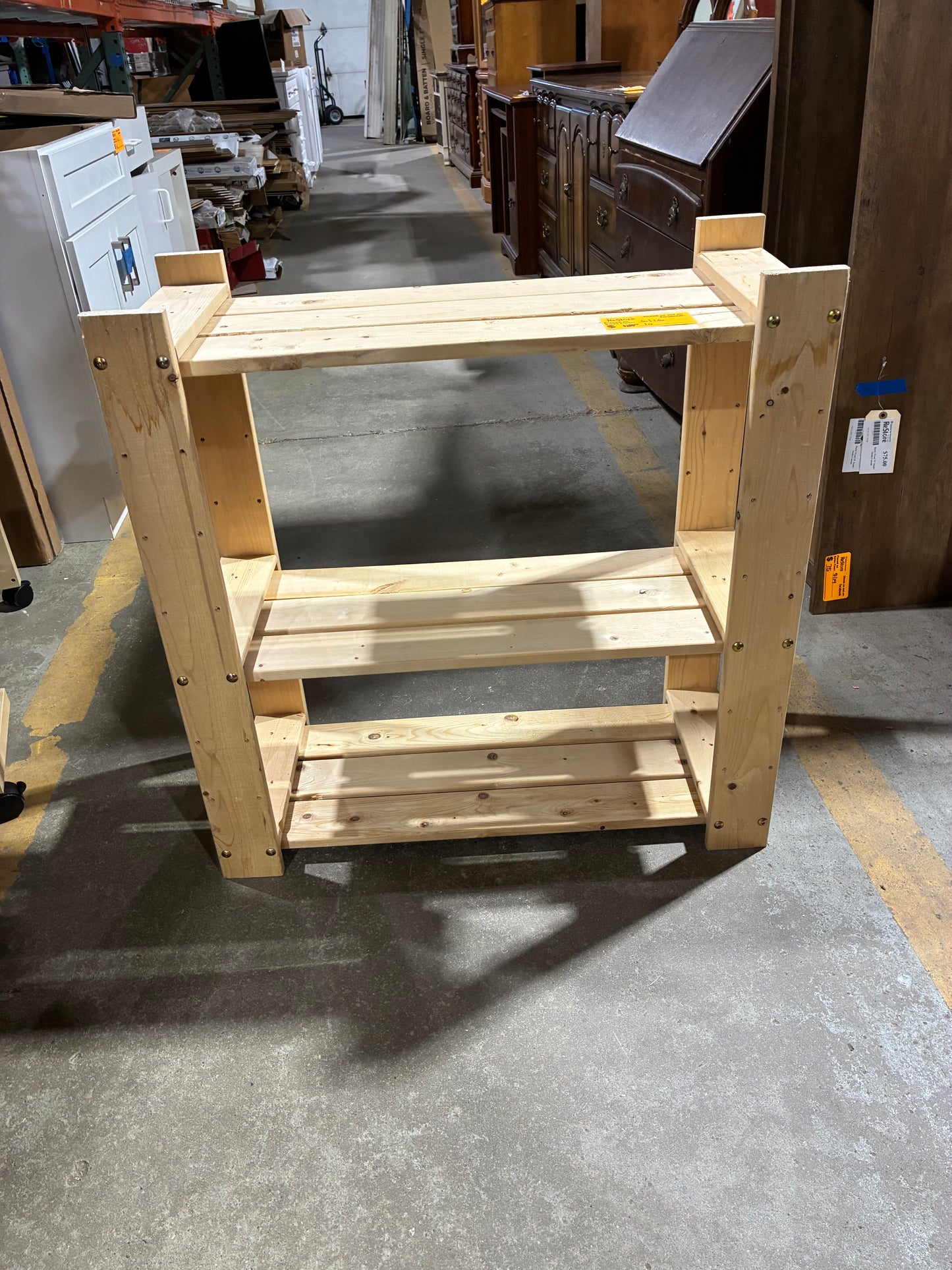 Handcrafted Solid Wood Utility Shelf