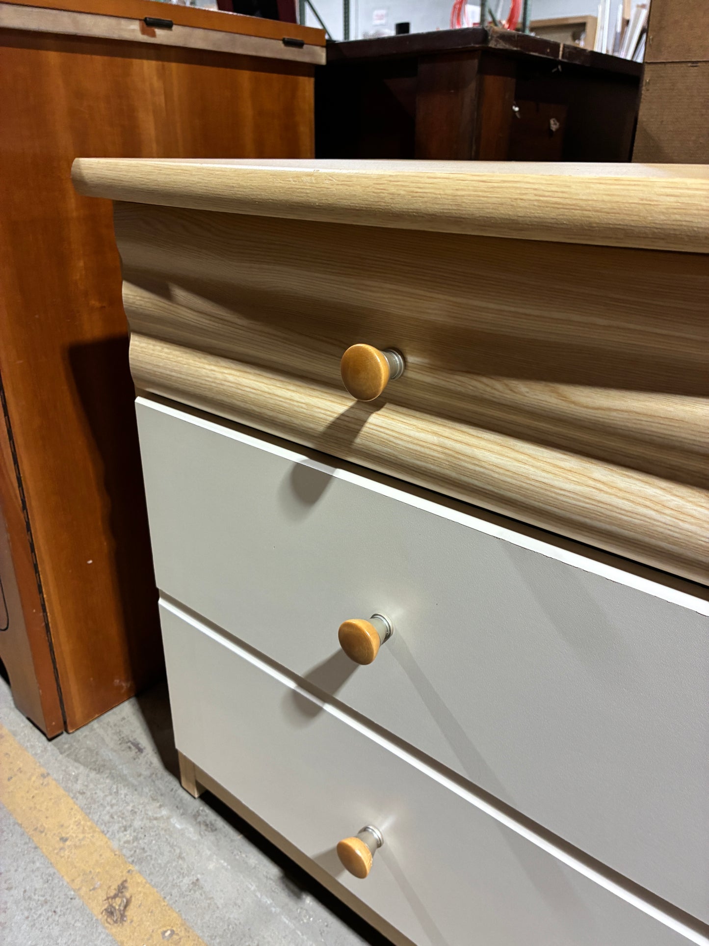 3-Drawer Oak Nightstand