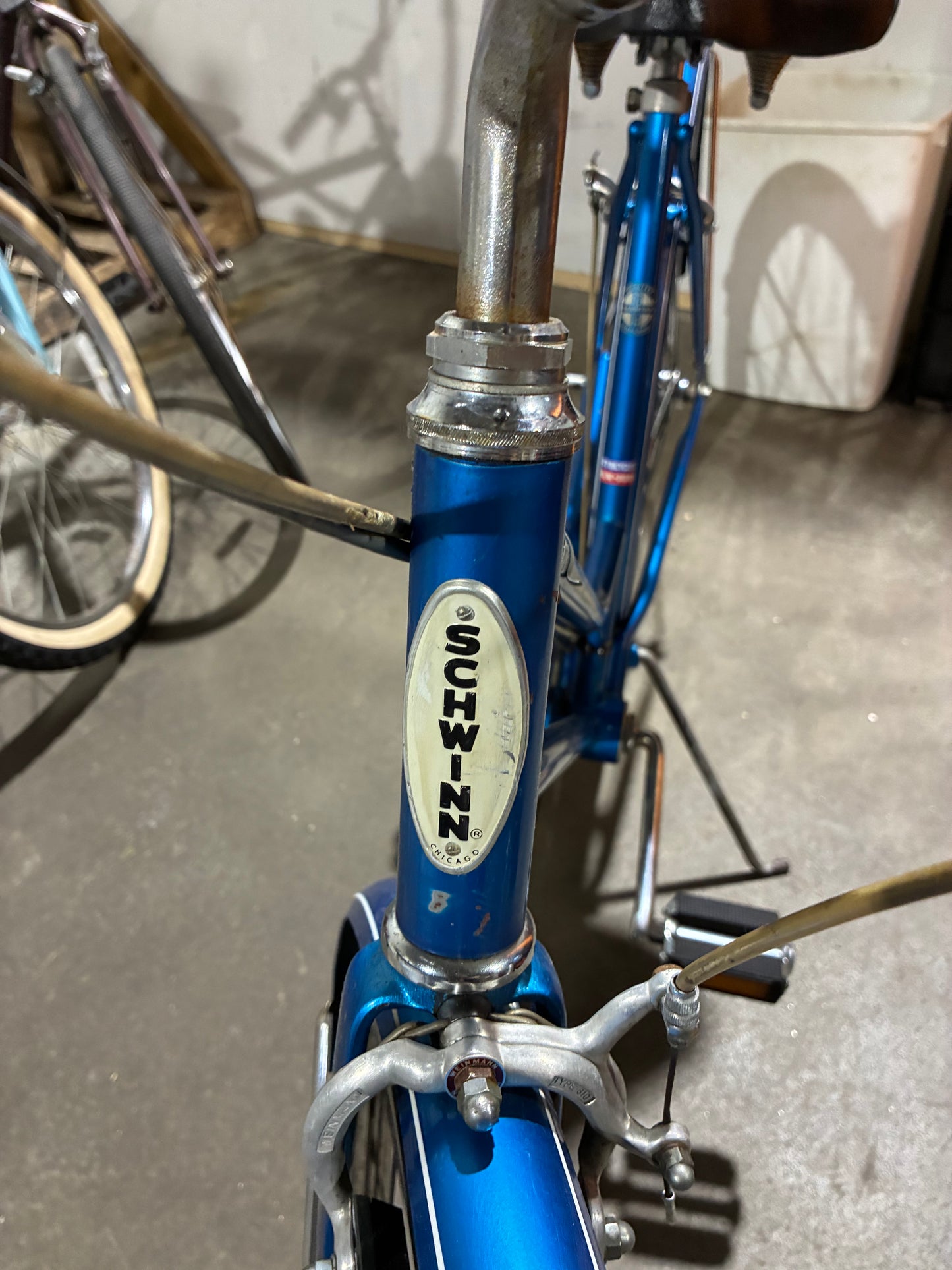 Vintage Blue Schwinn Cruiser Bicycle