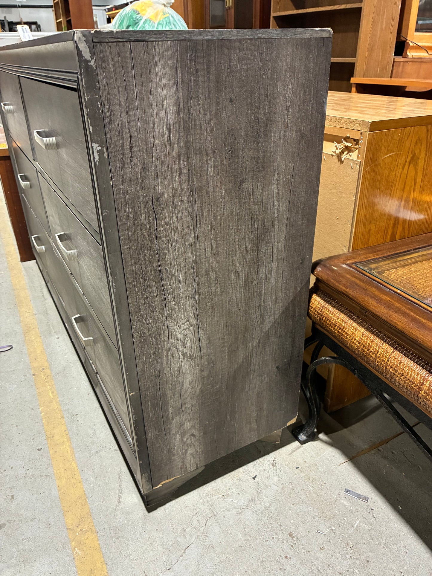 Modern Gray Six-Drawer Dresser