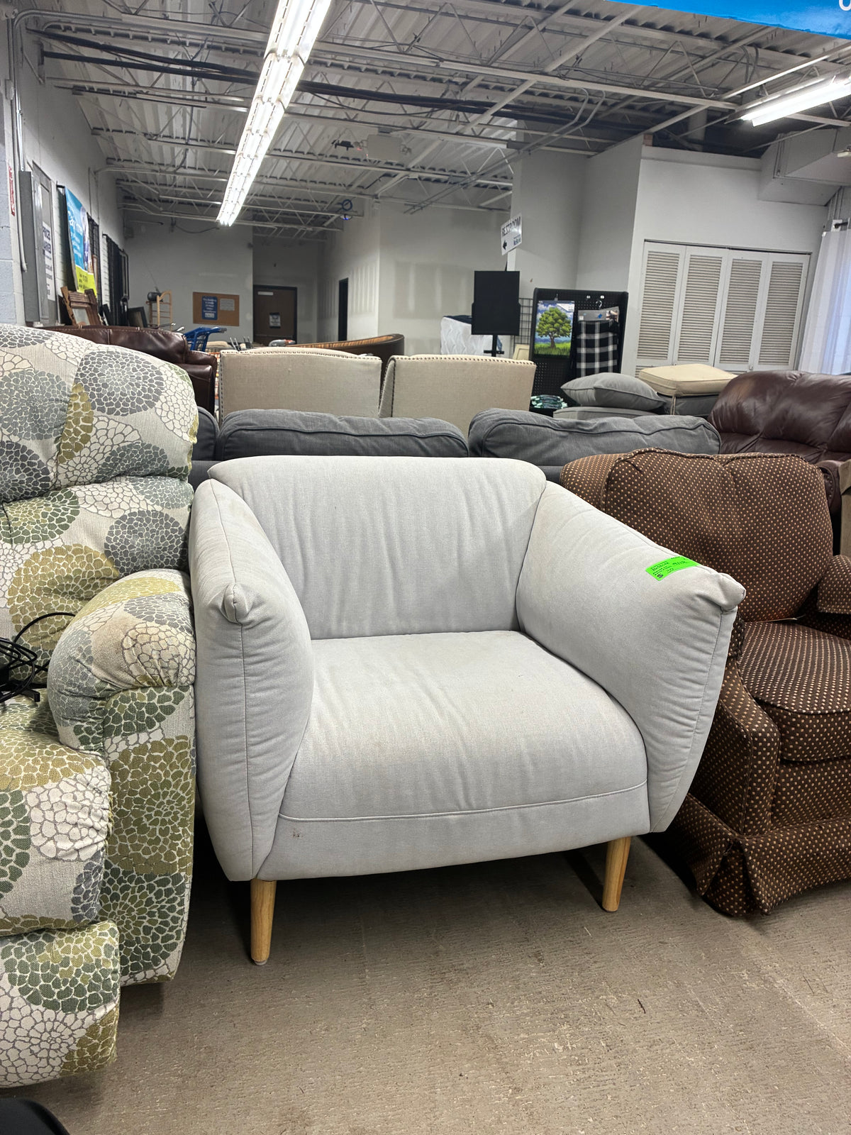 Modern Light Gray Upholstered Accent Chair