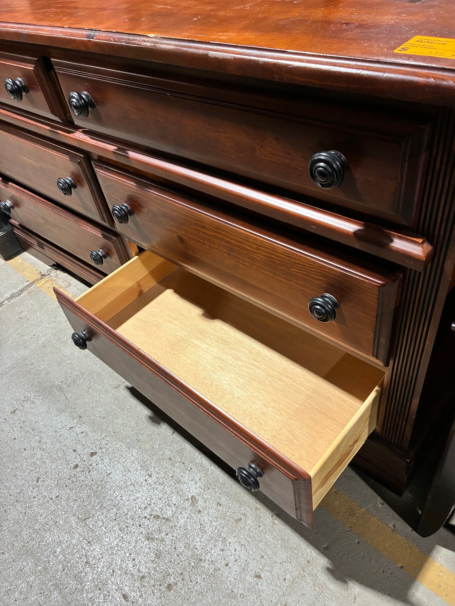 Cherry Finish Dresser with Matching Mirror