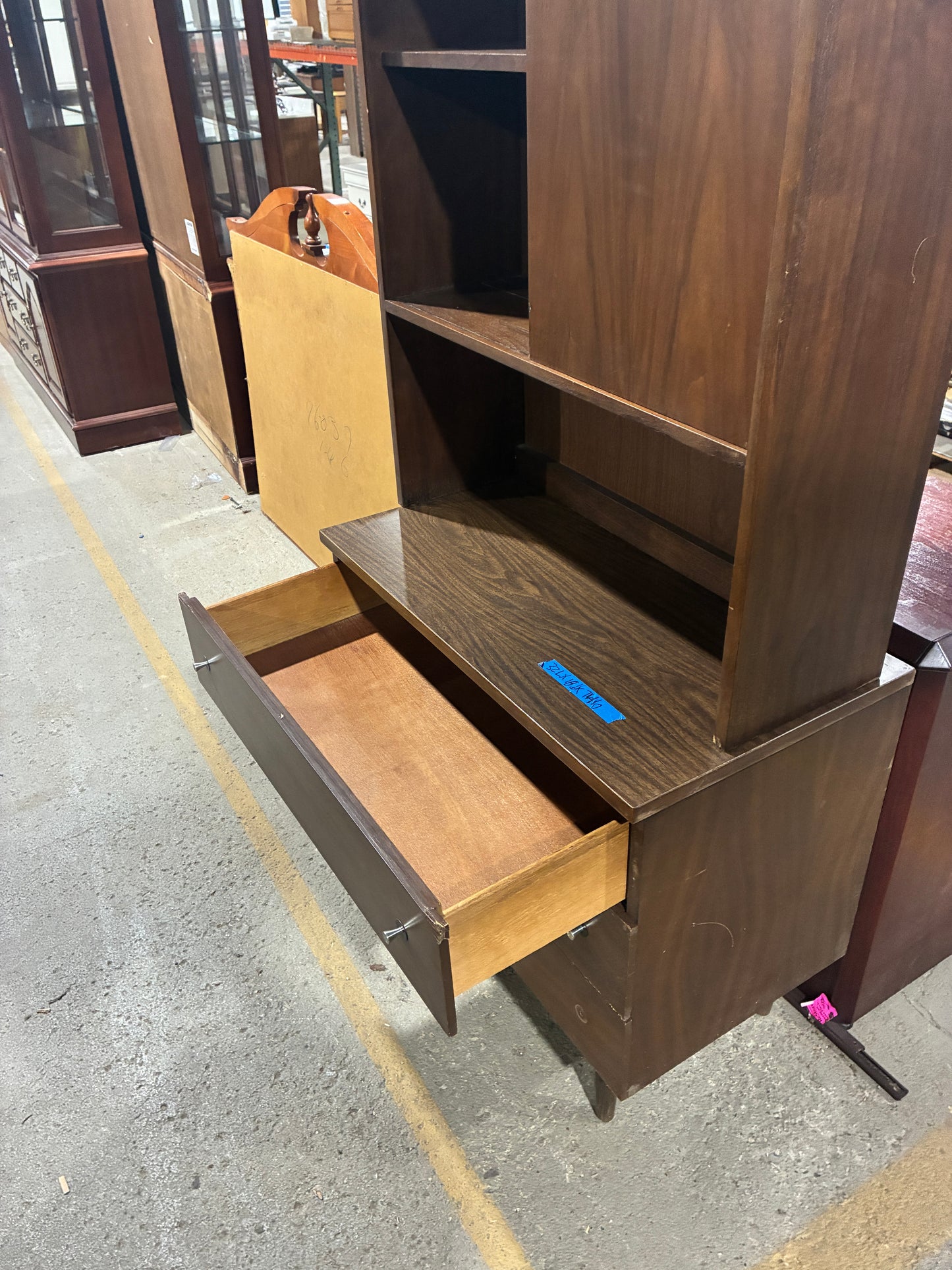 Mid-Century Style Storage Cabinet with Hutch