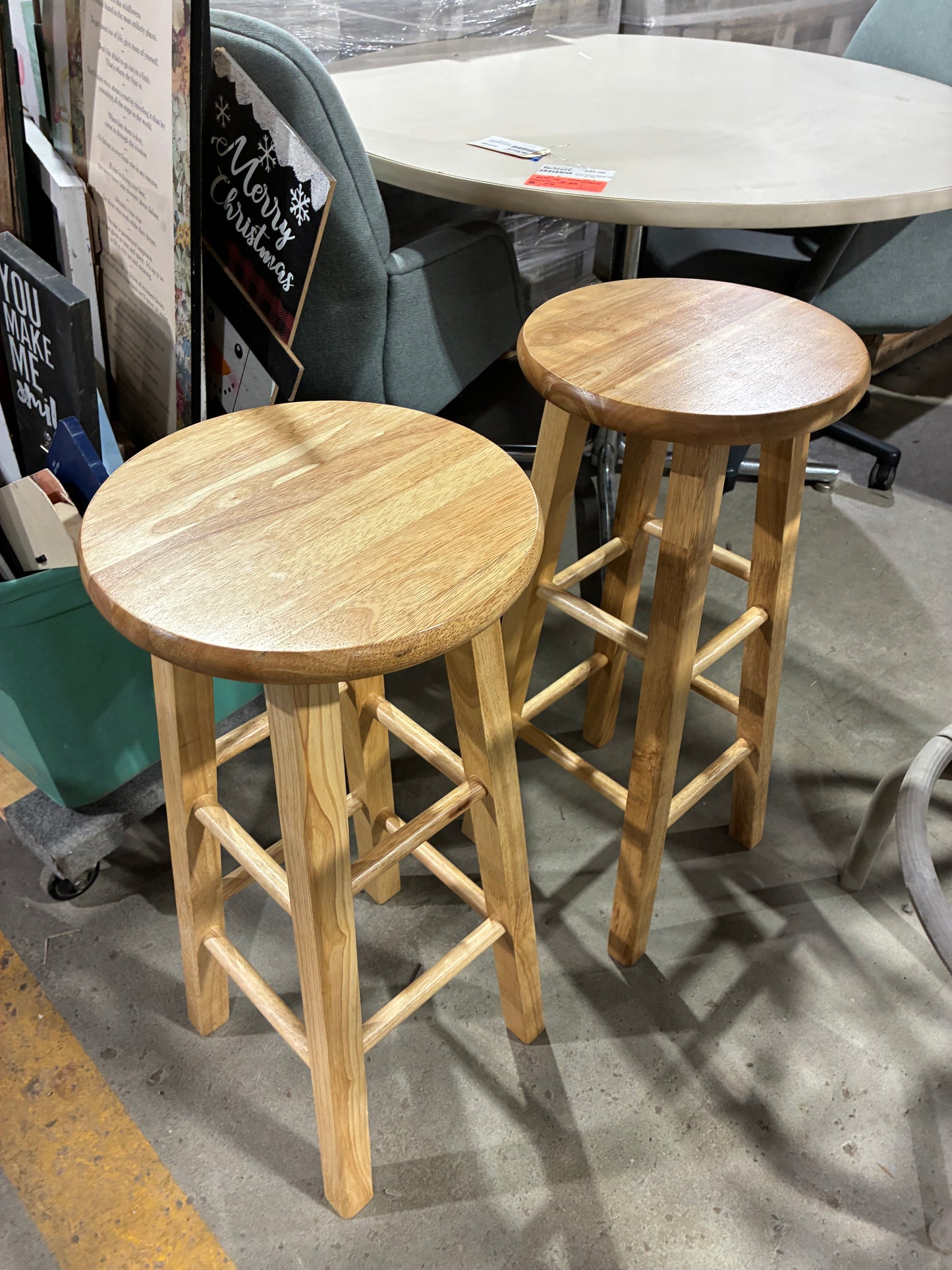 Wood Counter Height Bar Stools – $15 Each