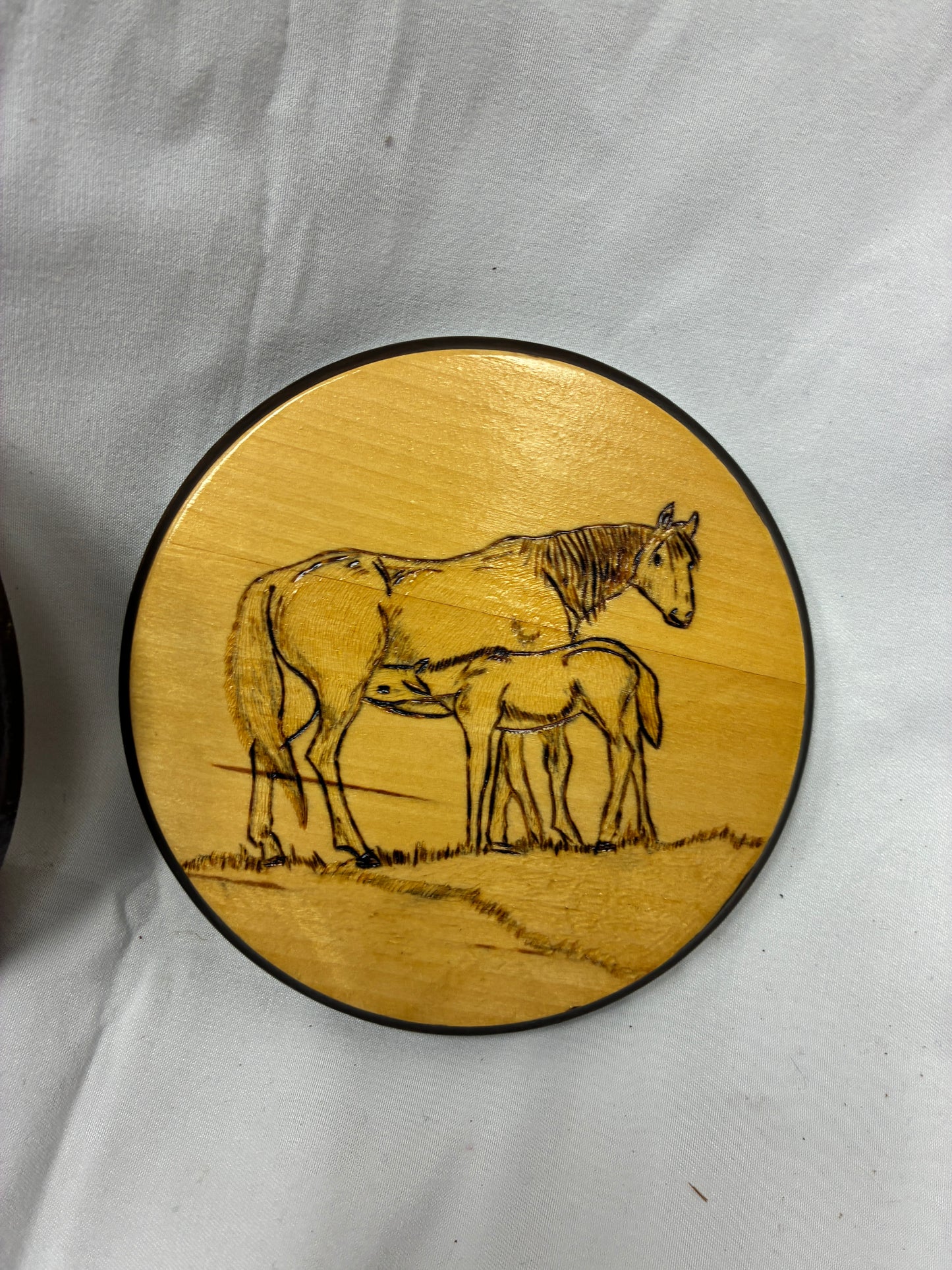 Handcrafted Wood Burned Wooden Coaster Set by E.J. Kuntz