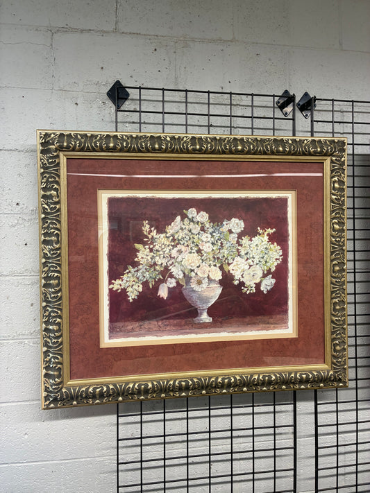 Ornate Floral Framed Wall Art Print