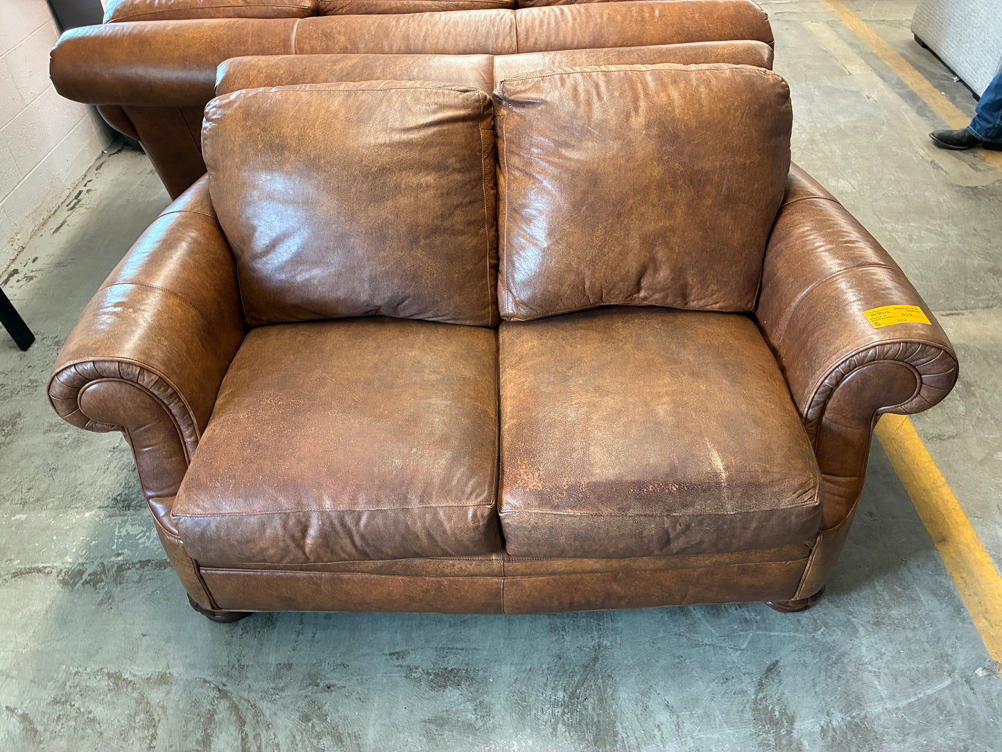 Alexander Julian Home Colours Brown Leather Loveseat