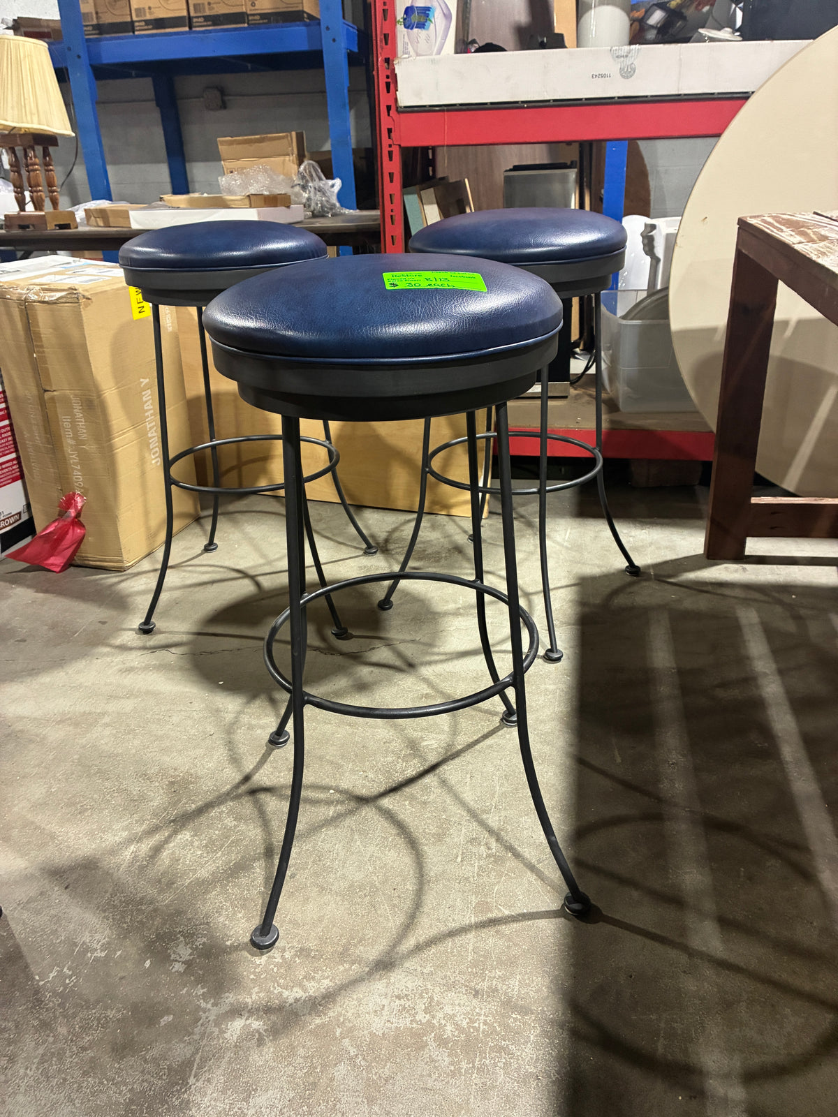 Blue Swivel Bar Stool