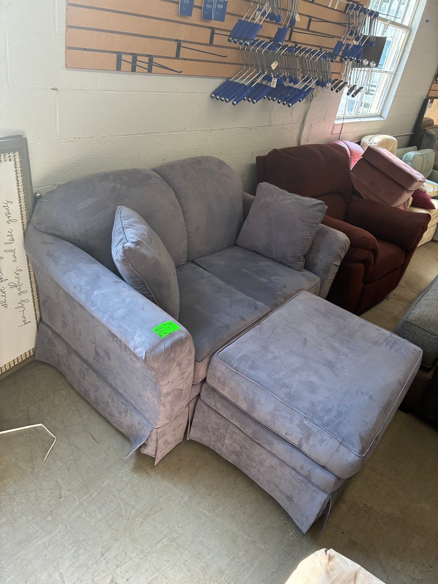 Klaussner Realistic Furniture Loveseat with Ottoman