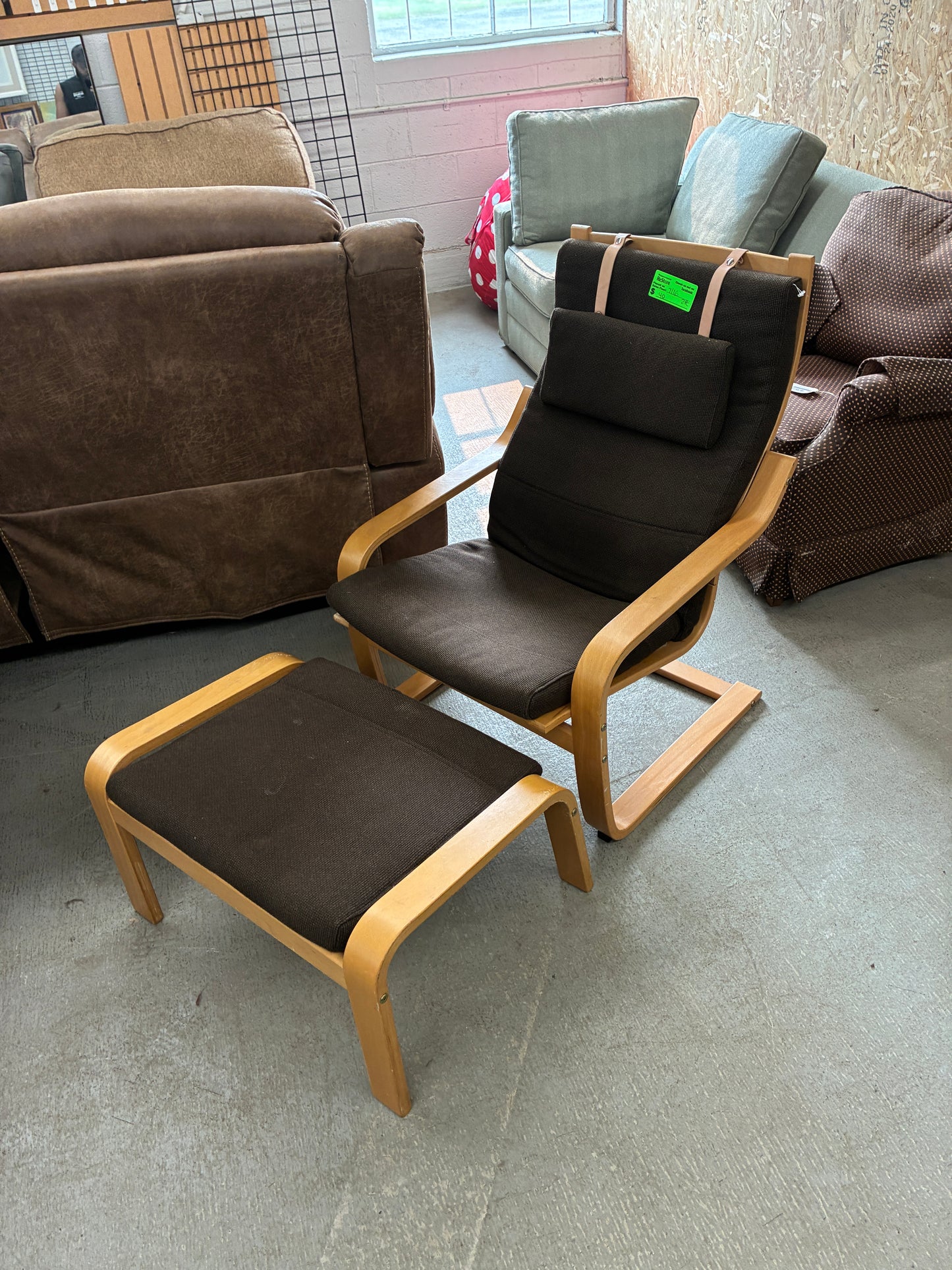IKEA POÄNG Armchair with Ottoman
