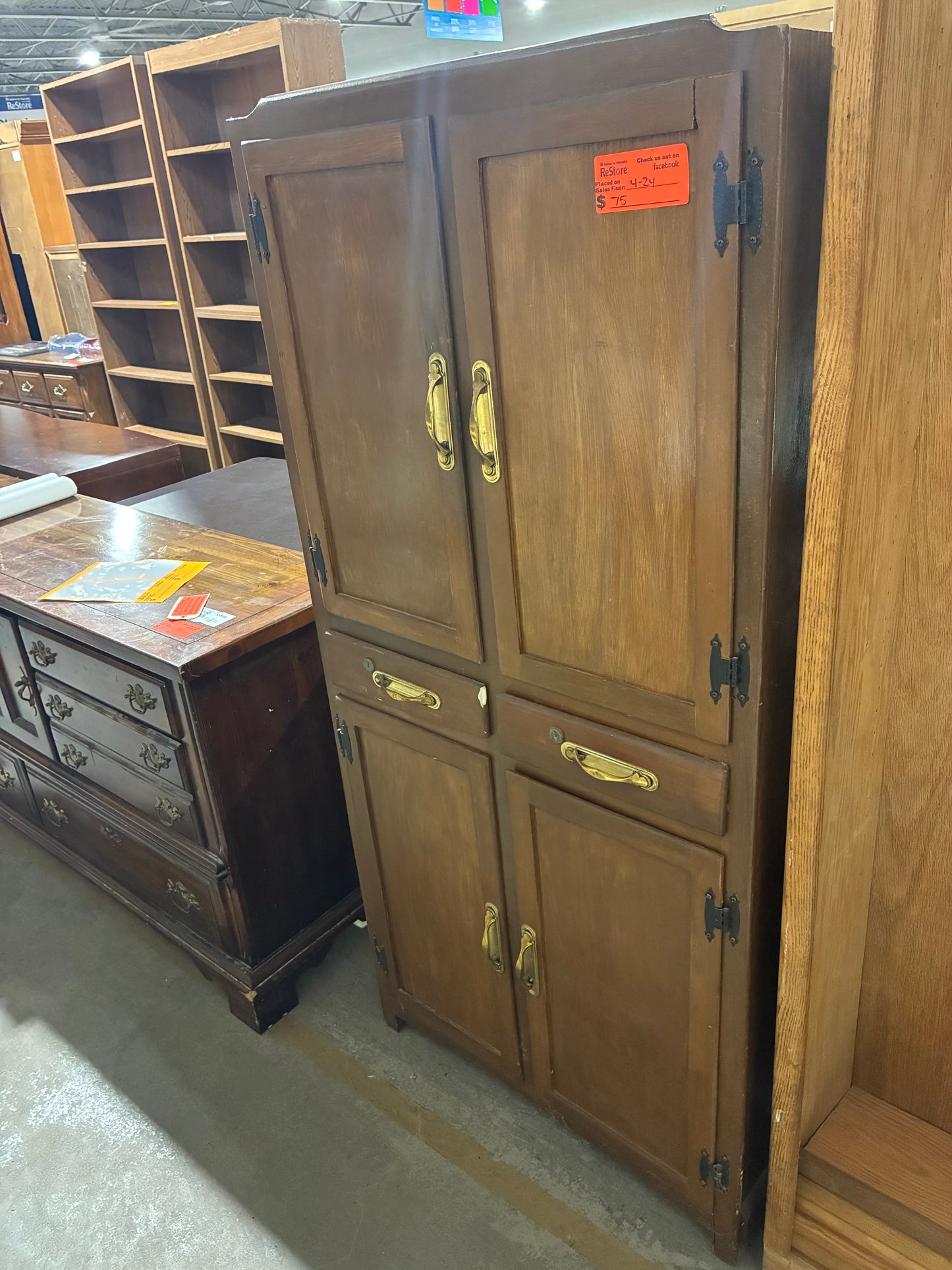 Vintage Wood Storage Cabinet