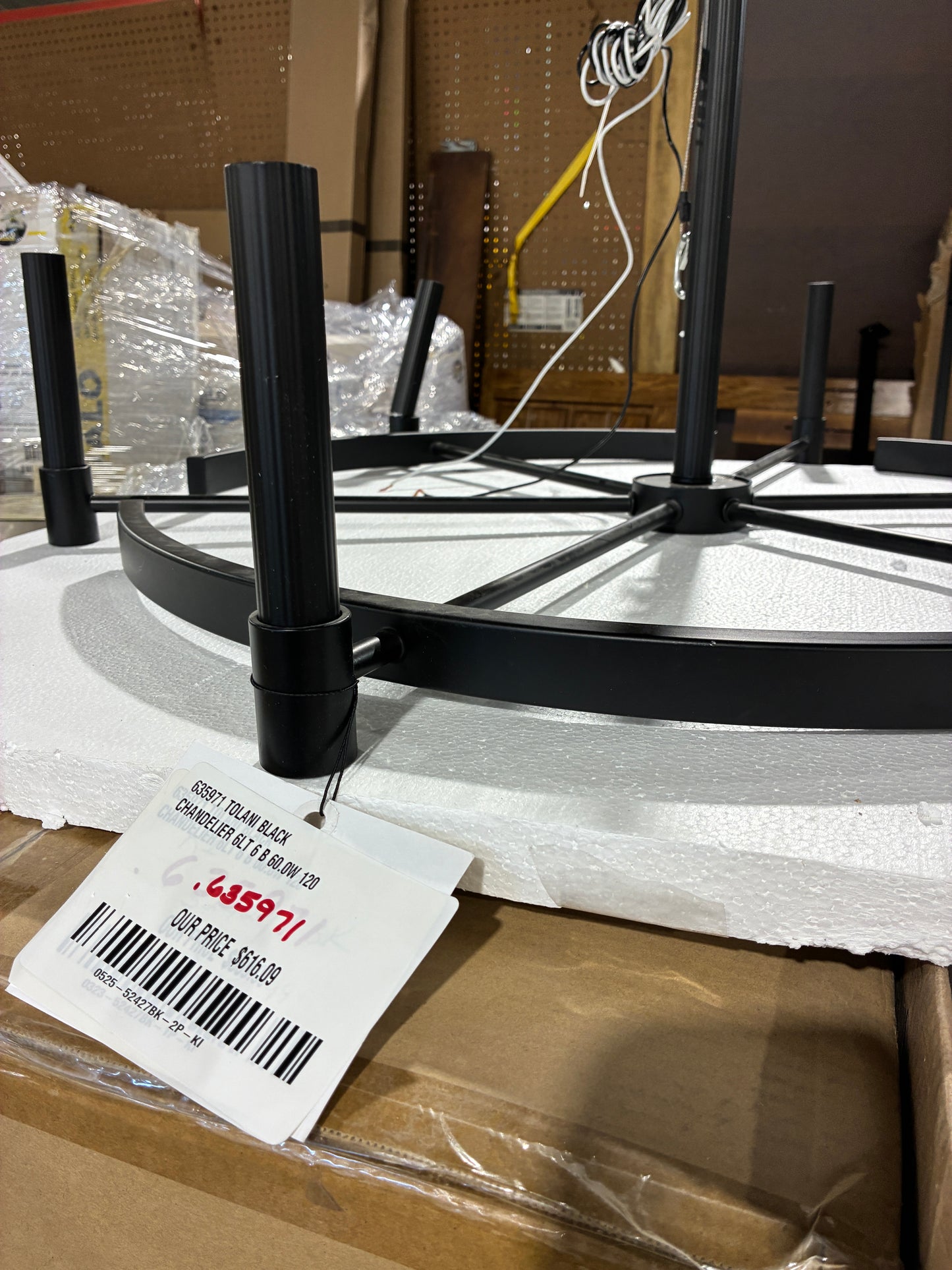 Tolani Black 6 Light Chandelier (Model 635971)