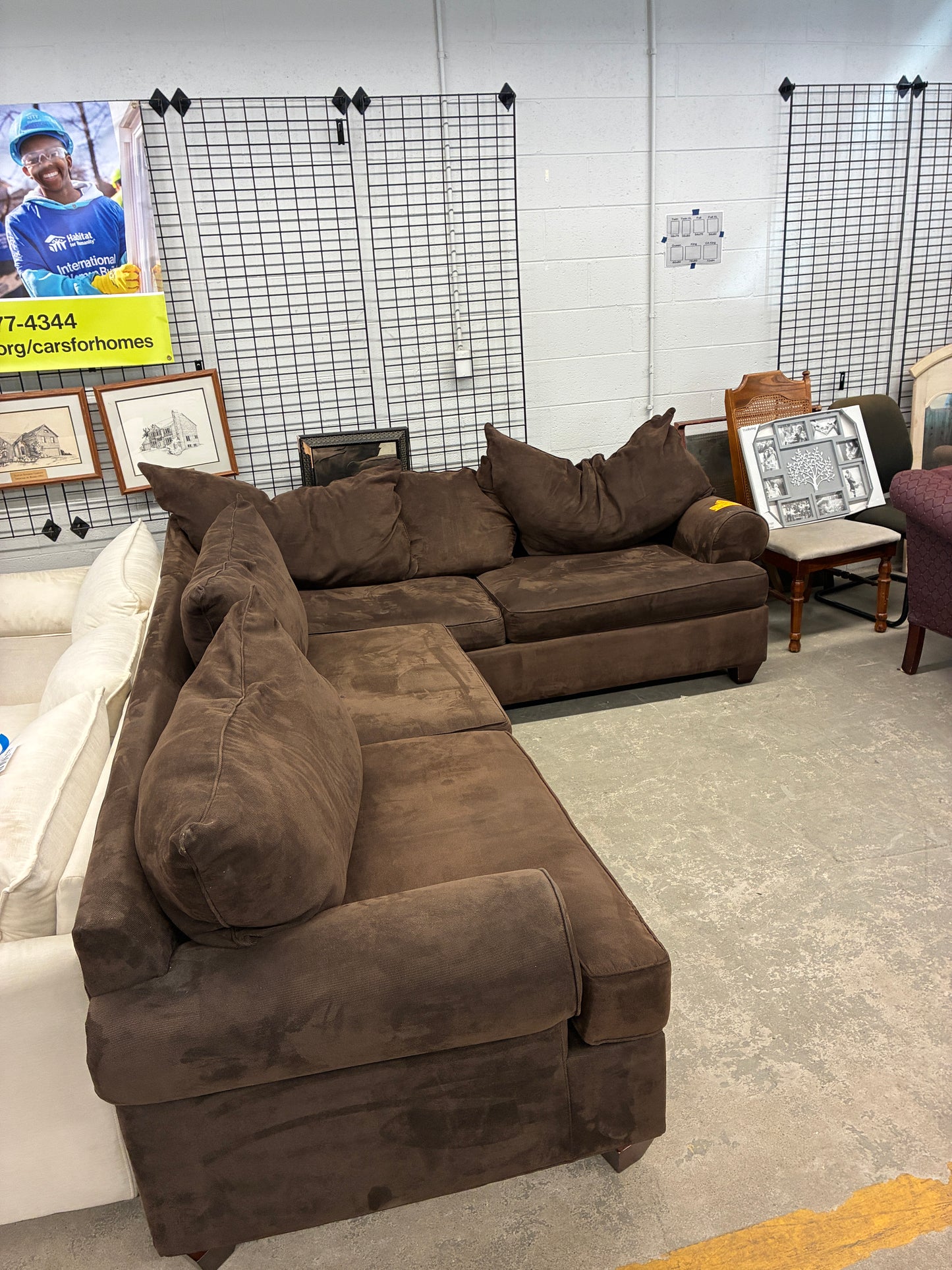 Made in America Brown Sectional Sofa