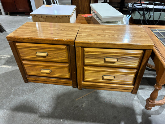 Oak 2-Drawer Nightstands – $15 Each